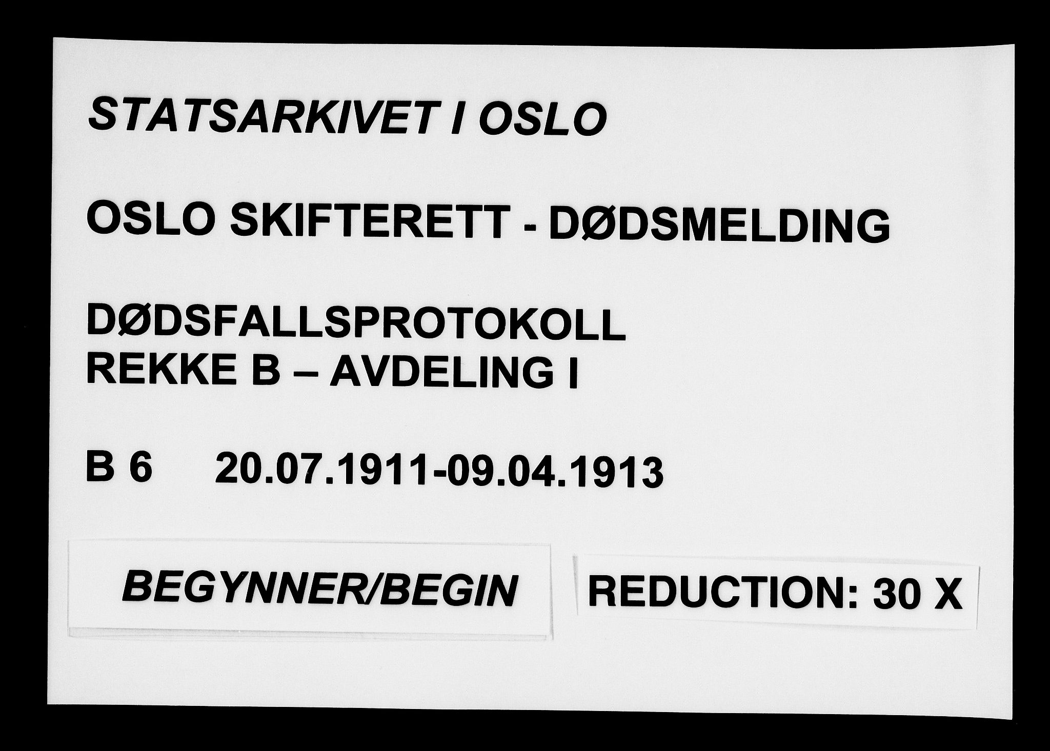 Oslo skifterett, AV/SAO-A-10383/G/Ga/Gab/L0006: Dødsfallsprotokoll, 1911-1913