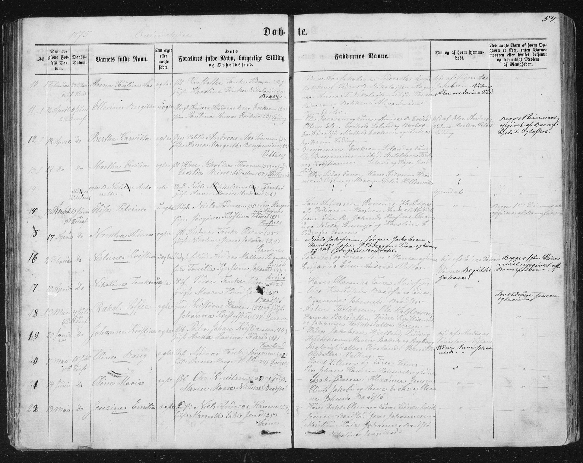 Ministerialprotokoller, klokkerbøker og fødselsregistre - Nordland, AV/SAT-A-1459/831/L0476: Parish register (copy) no. 831C03, 1866-1877, p. 54