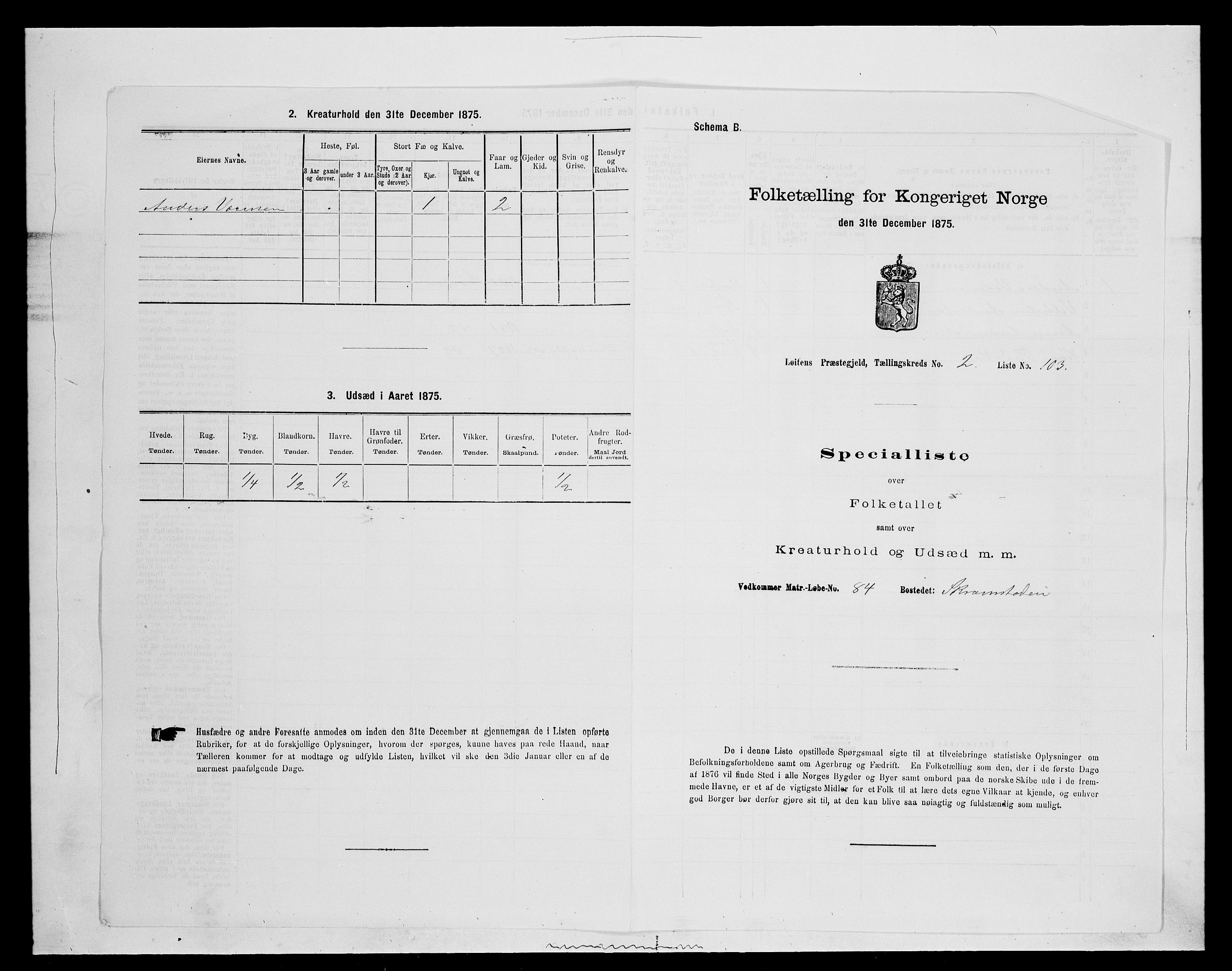 SAH, 1875 census for 0415P Løten, 1875, p. 637