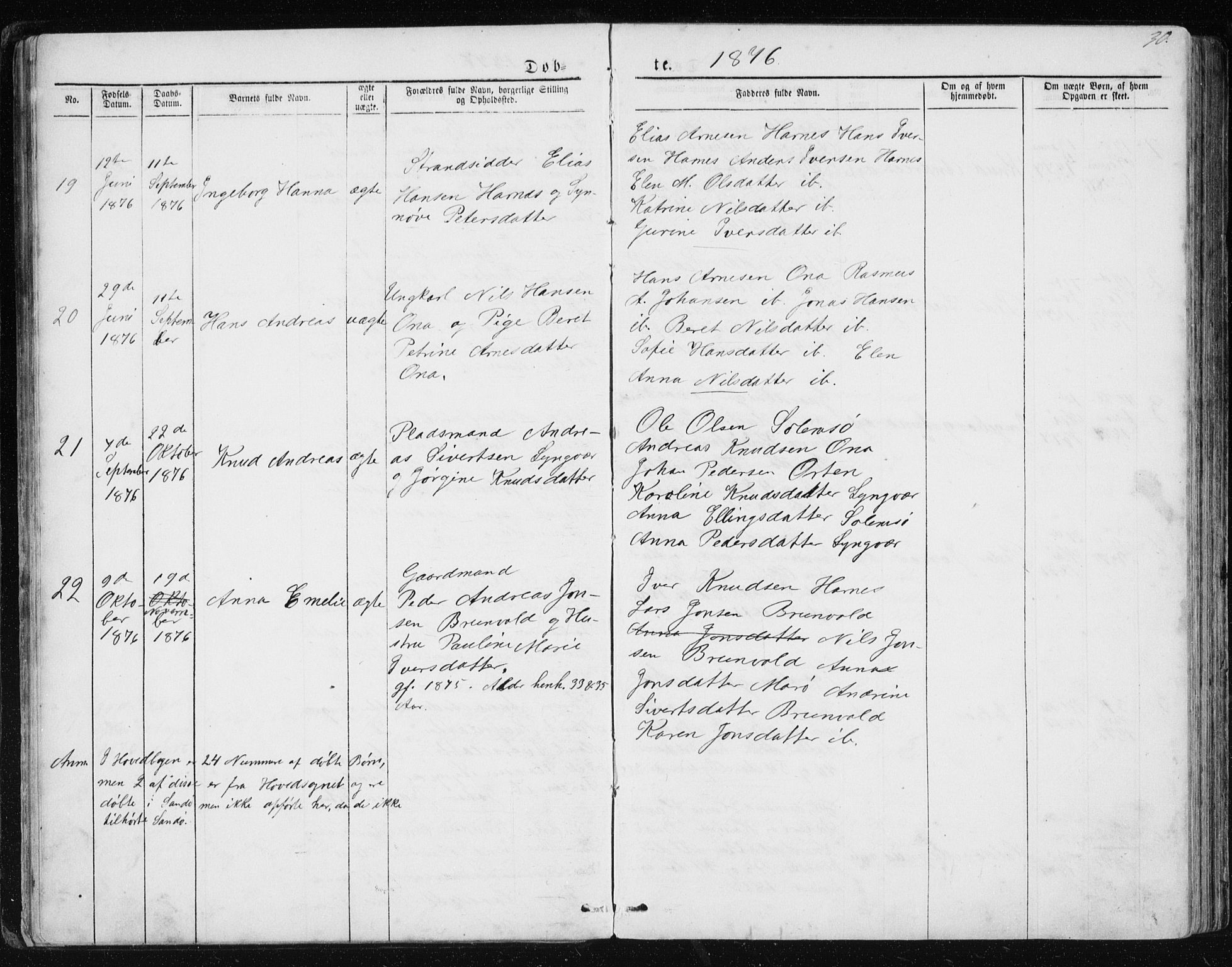 Ministerialprotokoller, klokkerbøker og fødselsregistre - Møre og Romsdal, AV/SAT-A-1454/561/L0732: Parish register (copy) no. 561C02, 1867-1900, p. 30