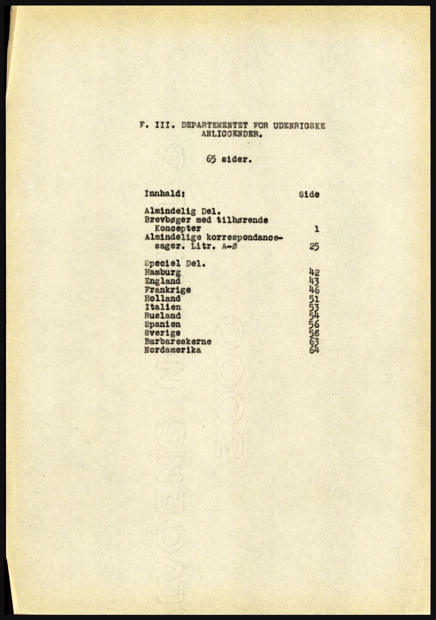 Riksarkivet, Seksjon for eldre arkiv og spesialsamlinger, AV/RA-EA-6797/H/Ha, 1953