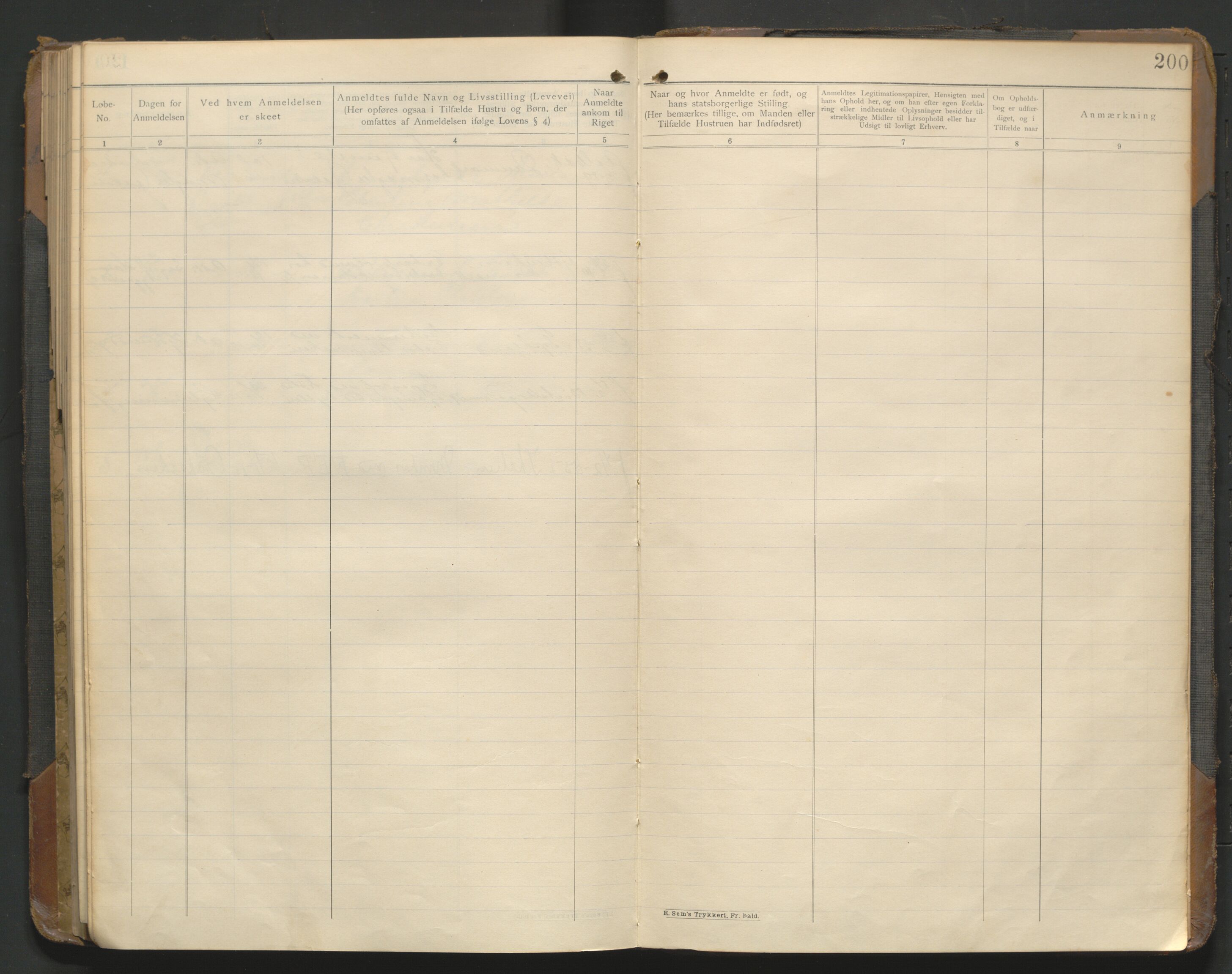 Fredrikstad politikammer, AV/SAO-A-10055/H/Hb/Hba/L0001: Protokoll over fremmede statsborgere, 1901-1916, p. 199b-200a