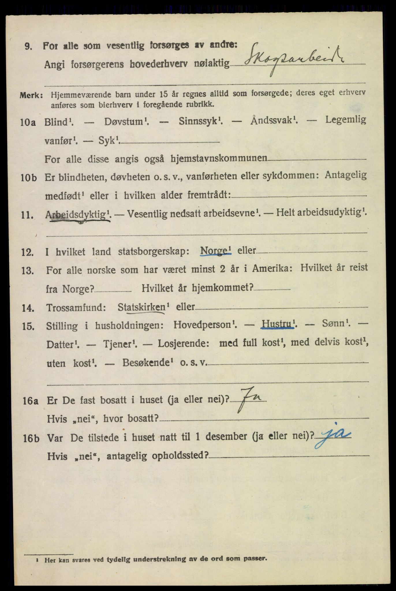 SAH, 1920 census for Ytre Rendal, 1920, p. 3640