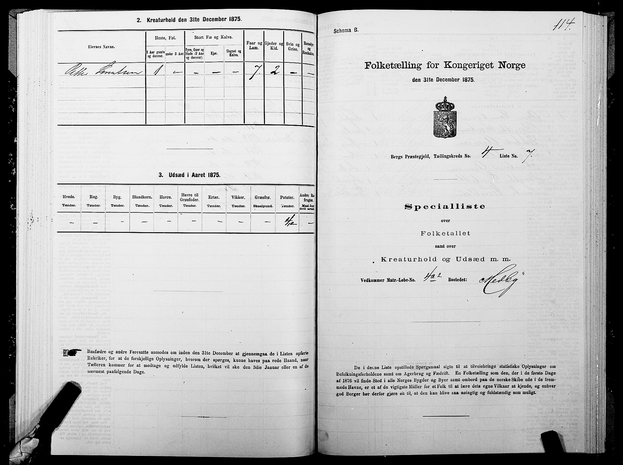 SATØ, 1875 census for 1929P Berg, 1875, p. 2114