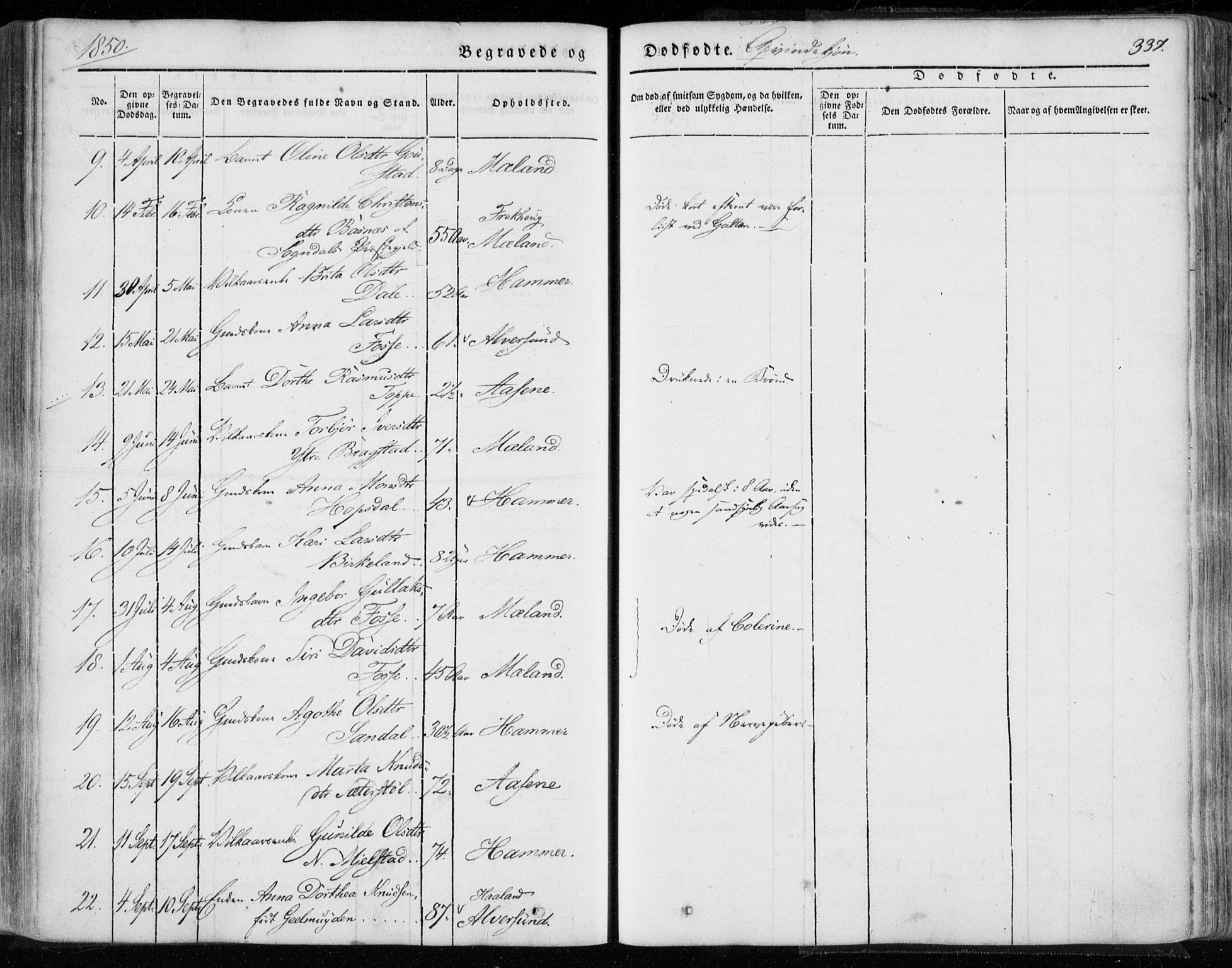 Hamre sokneprestembete, AV/SAB-A-75501/H/Ha/Haa/Haaa/L0013: Parish register (official) no. A 13, 1846-1857, p. 337