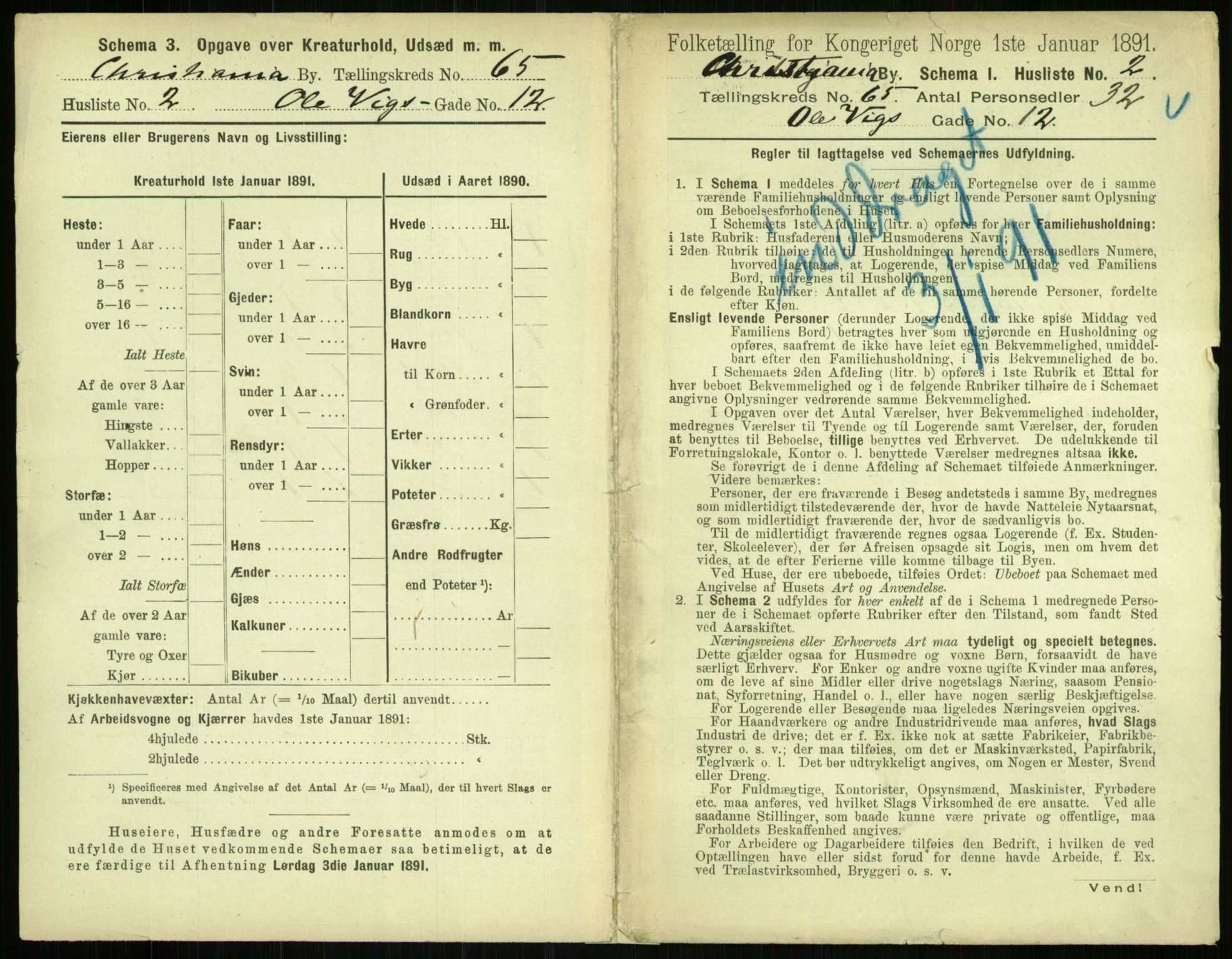 RA, 1891 census for 0301 Kristiania, 1891, p. 34820