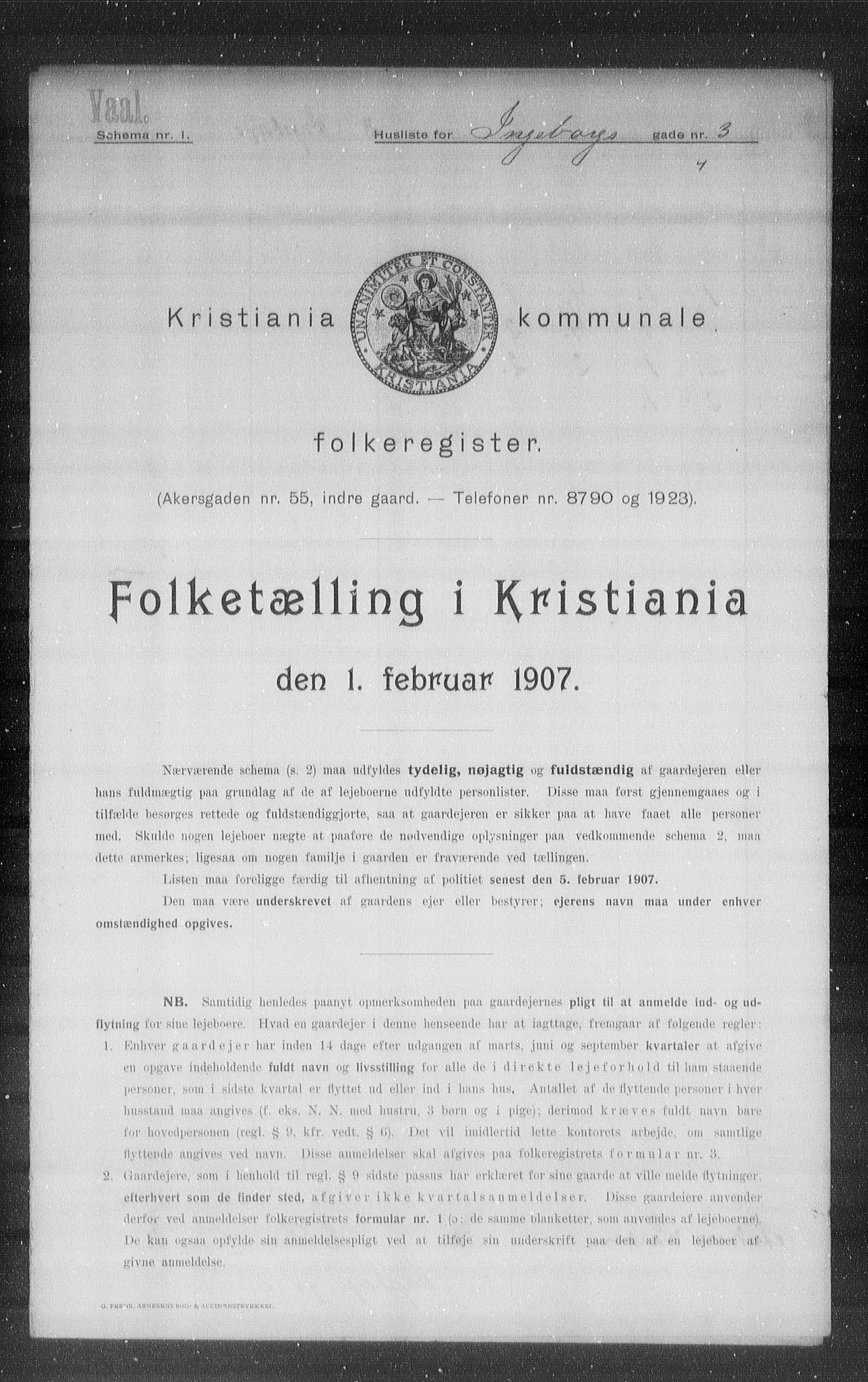 OBA, Municipal Census 1907 for Kristiania, 1907, p. 22450