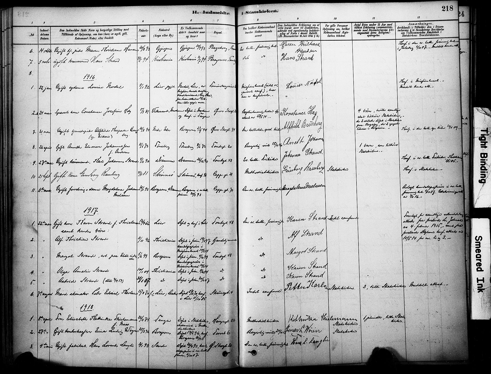 Bragernes kirkebøker, SAKO/A-6/F/Fc/L0005: Parish register (official) no. III 5, 1878-1890, p. 218