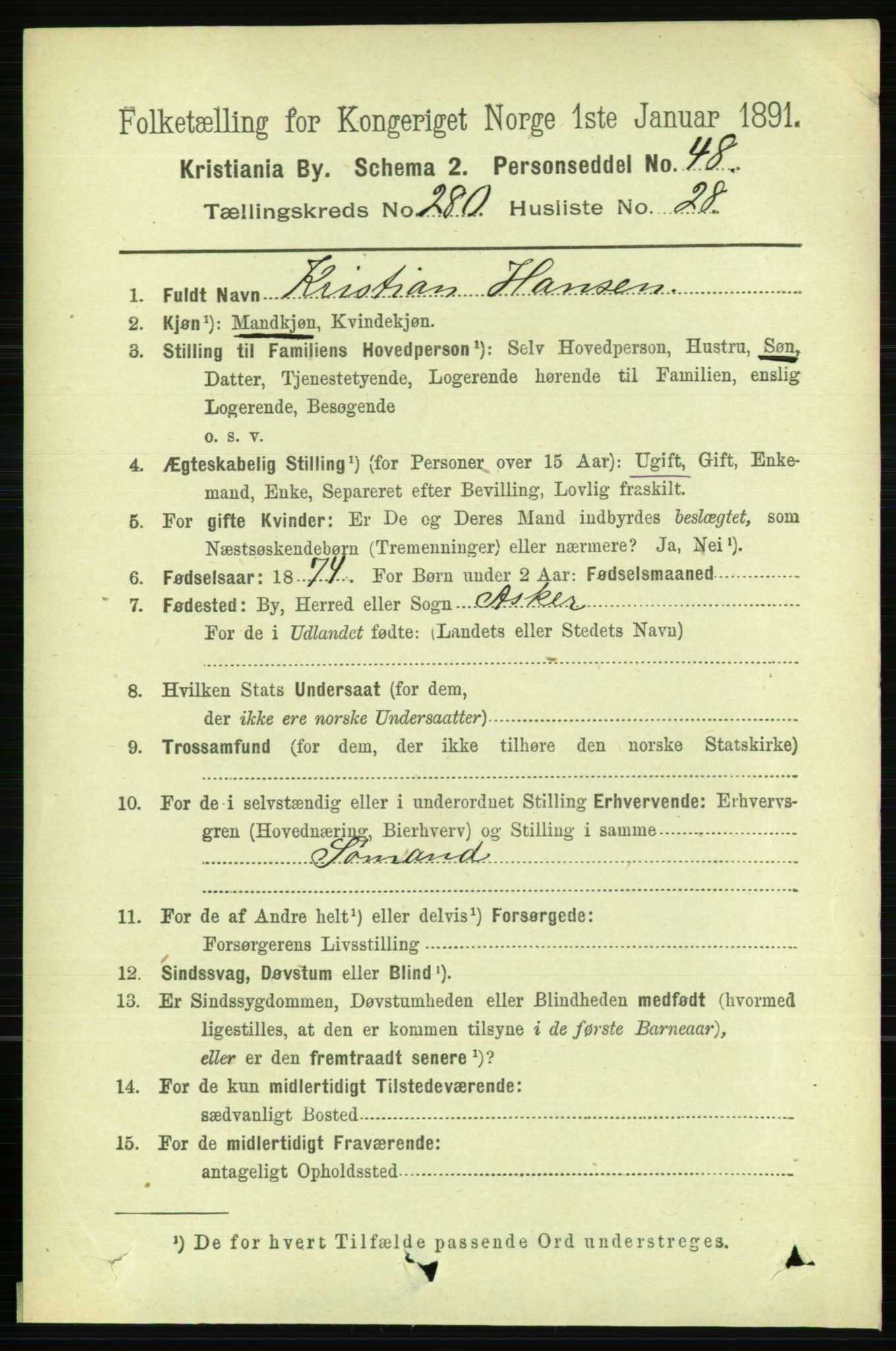 RA, 1891 census for 0301 Kristiania, 1891, p. 170832