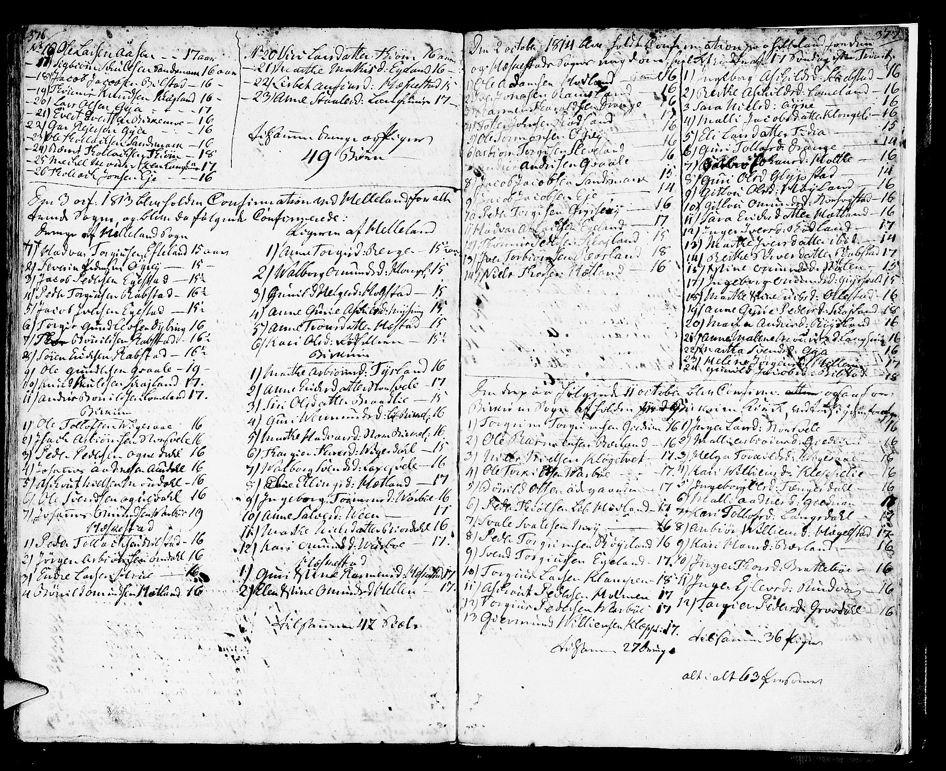 Helleland sokneprestkontor, SAST/A-101810: Parish register (official) no. A 3 /1, 1791-1817, p. 376-377