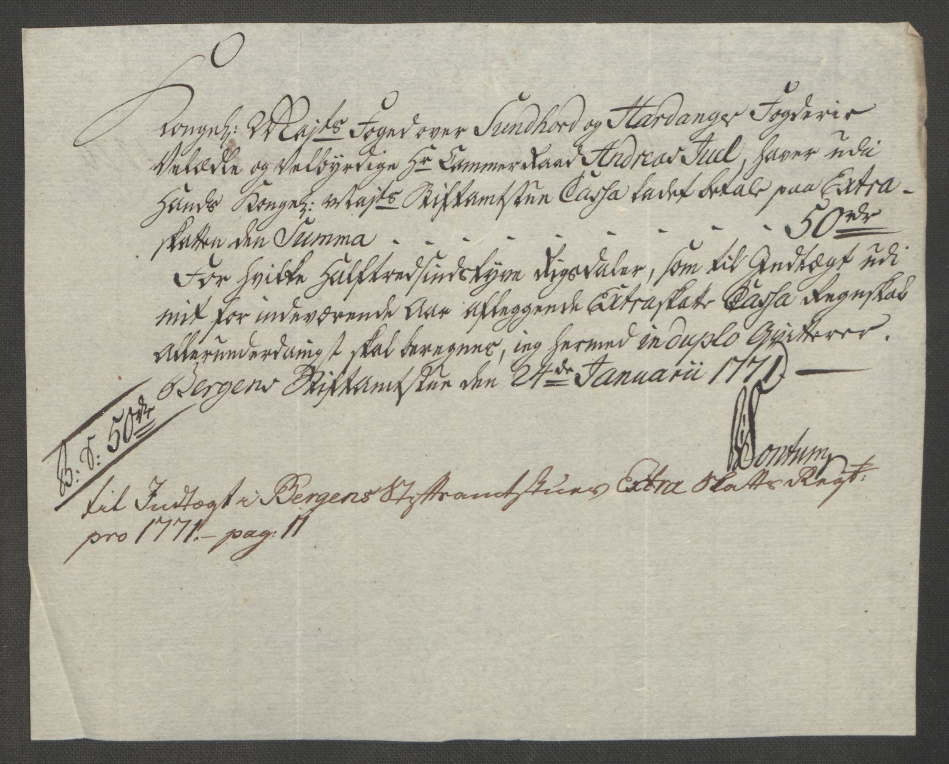 Rentekammeret inntil 1814, Reviderte regnskaper, Fogderegnskap, RA/EA-4092/R48/L3136: Ekstraskatten Sunnhordland og Hardanger, 1762-1772, p. 224