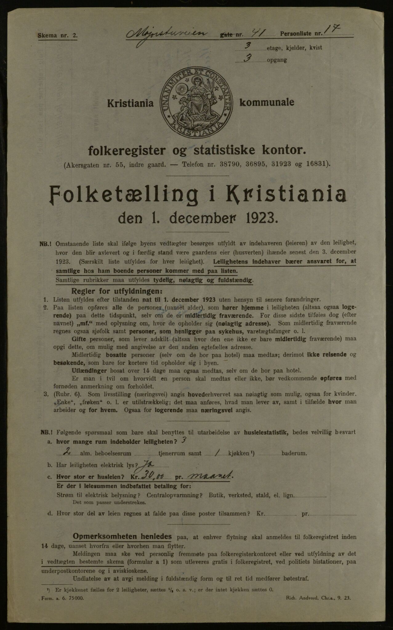 OBA, Municipal Census 1923 for Kristiania, 1923, p. 66752