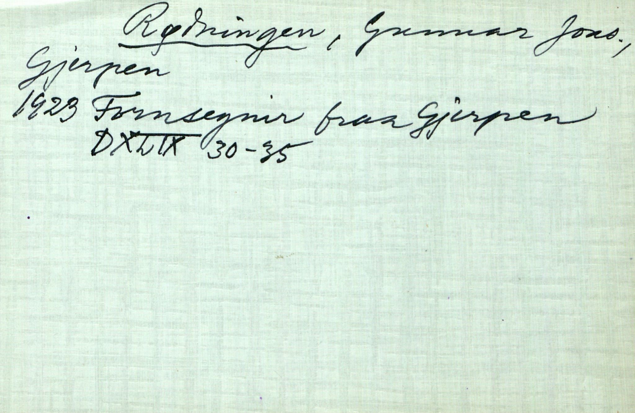 Rikard Berge, TEMU/TGM-A-1003/I/L0019: Personregister- R, 1910-1950