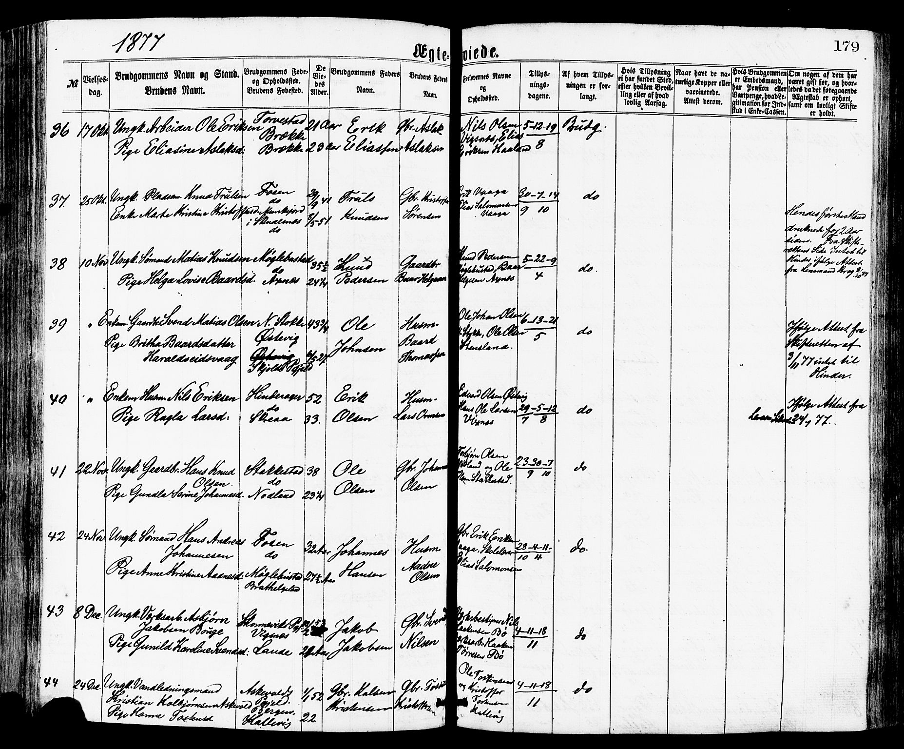 Avaldsnes sokneprestkontor, AV/SAST-A -101851/H/Ha/Haa/L0012: Parish register (official) no. A 12, 1865-1880, p. 179