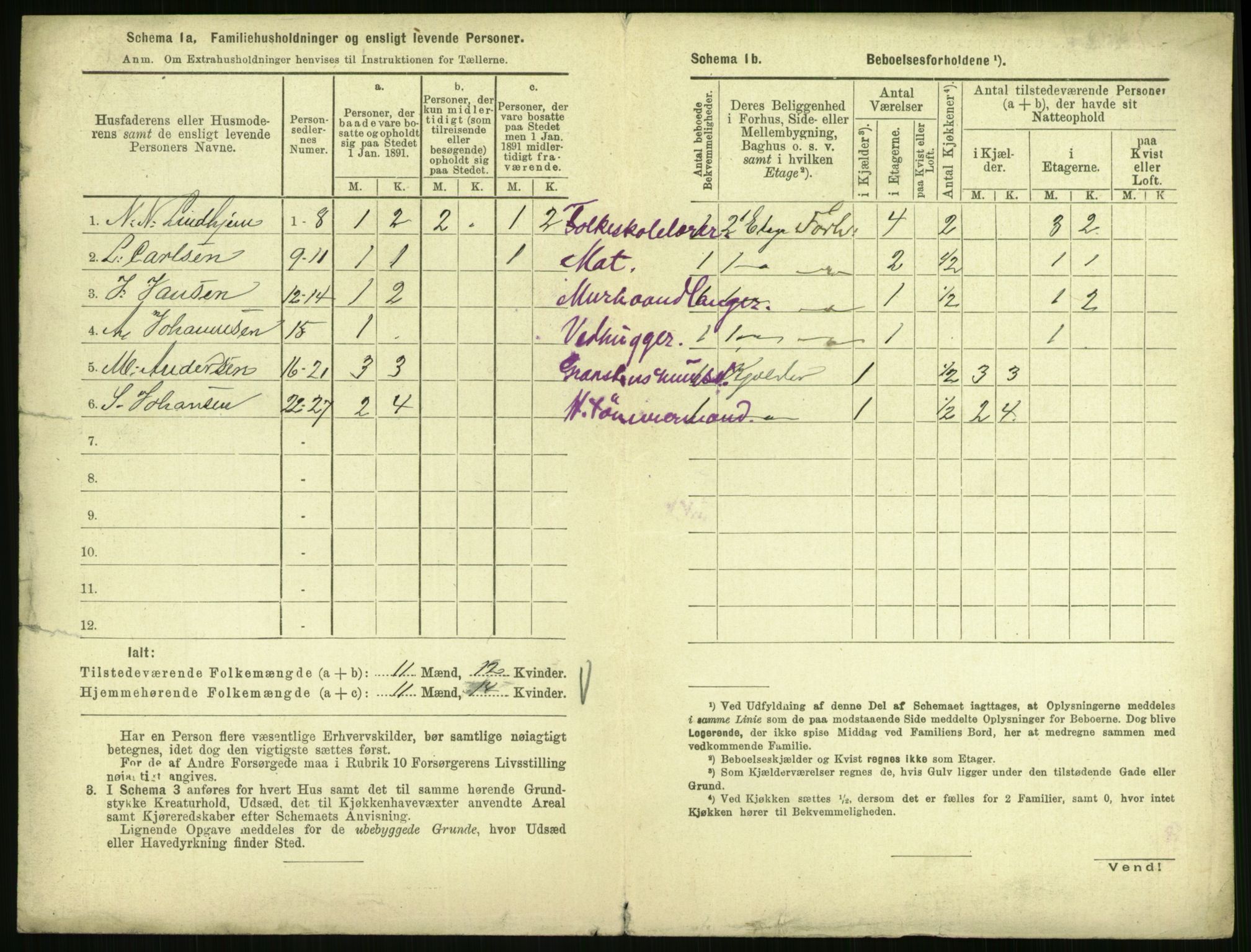 RA, 1891 census for 0707 Larvik, 1891, p. 1416