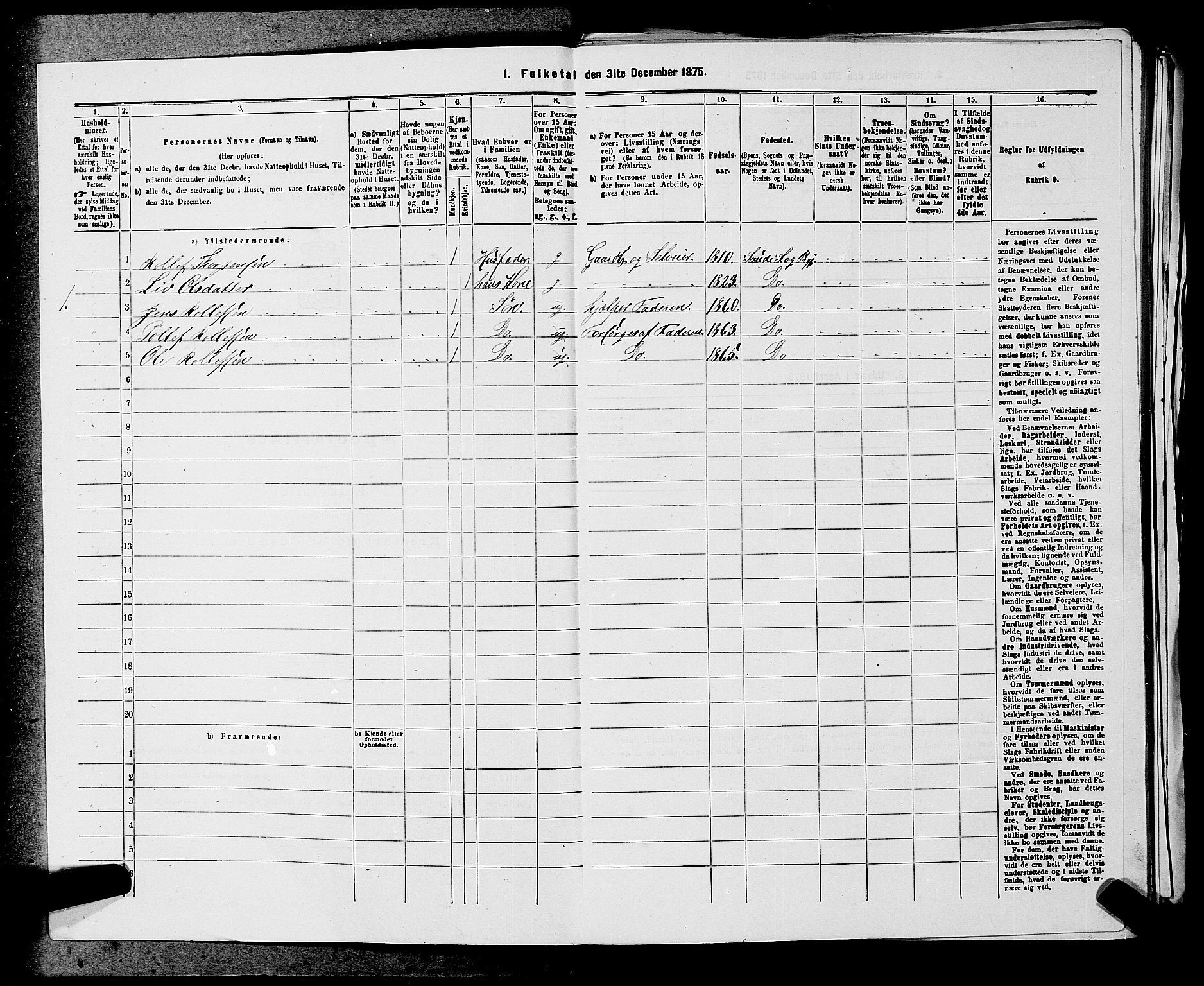 SAKO, 1875 census for 0822P Sauherad, 1875, p. 541