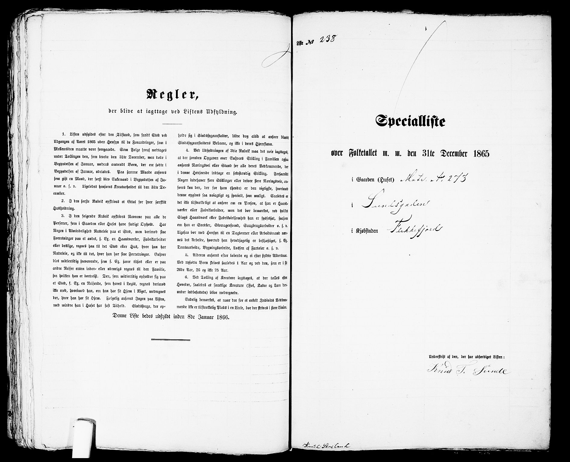 RA, 1865 census for Flekkefjord/Flekkefjord, 1865, p. 486