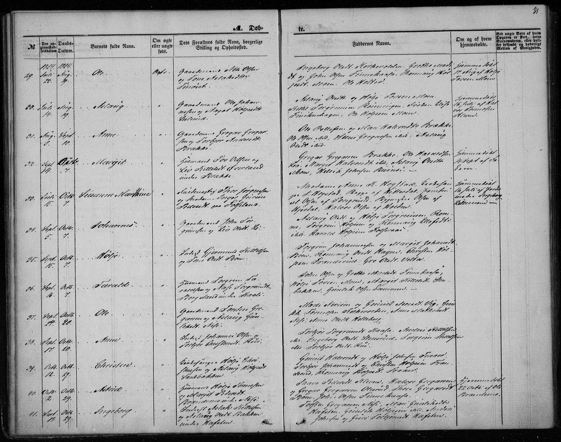 Gransherad kirkebøker, SAKO/A-267/F/Fa/L0002: Parish register (official) no. I 2, 1844-1859, p. 31