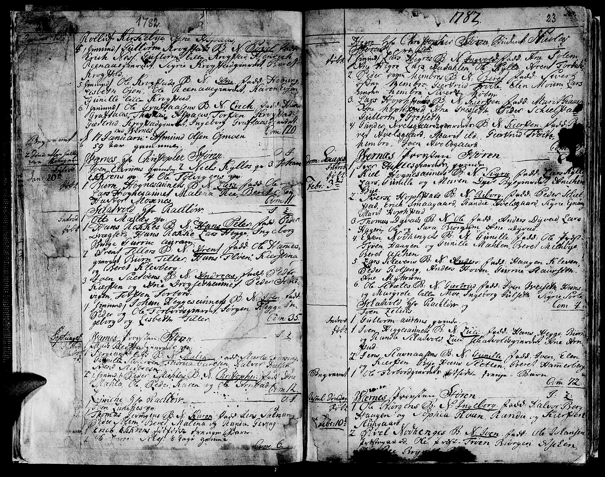 Ministerialprotokoller, klokkerbøker og fødselsregistre - Nord-Trøndelag, SAT/A-1458/709/L0059: Parish register (official) no. 709A06, 1781-1797, p. 22-23
