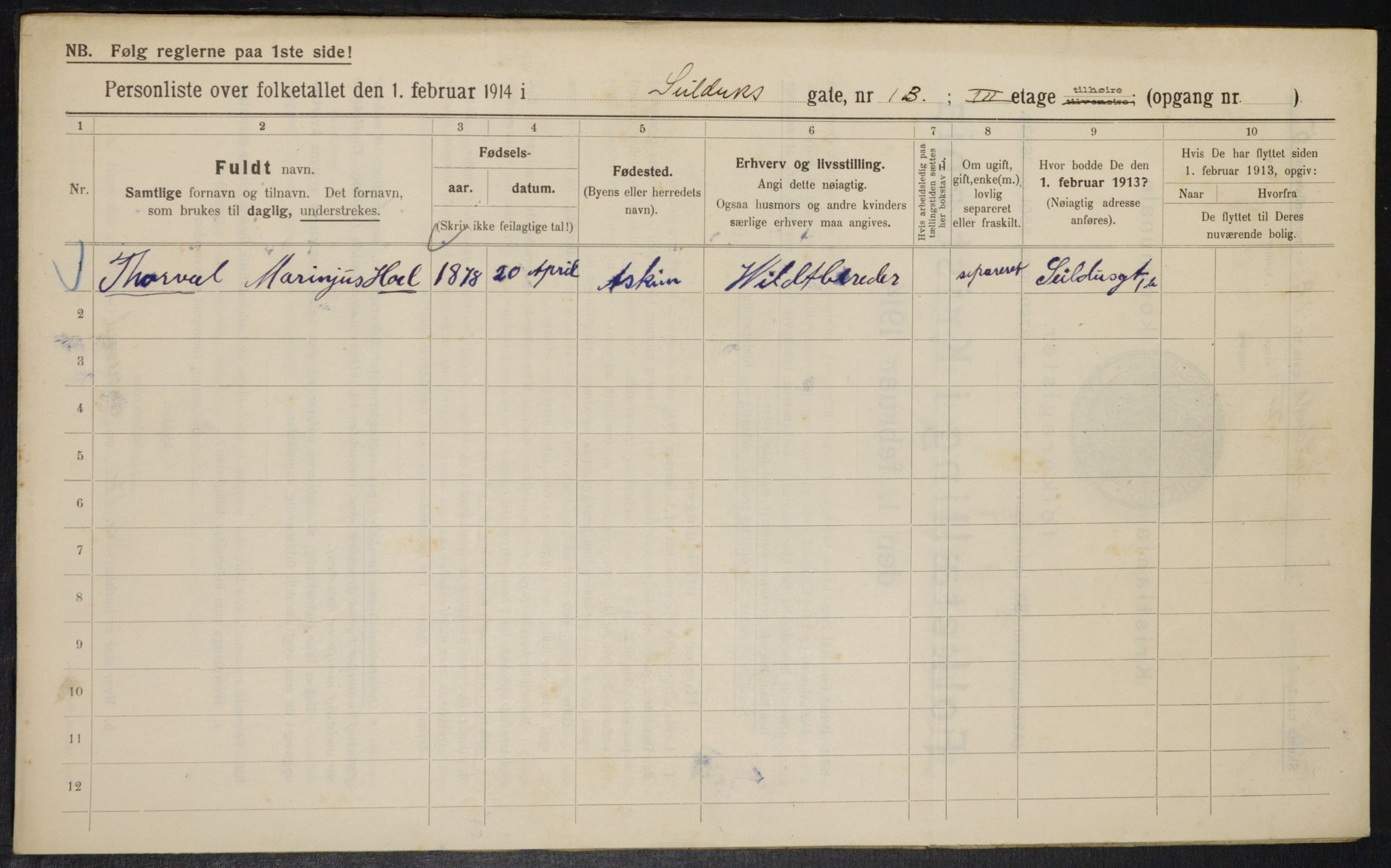 OBA, Municipal Census 1914 for Kristiania, 1914, p. 93638