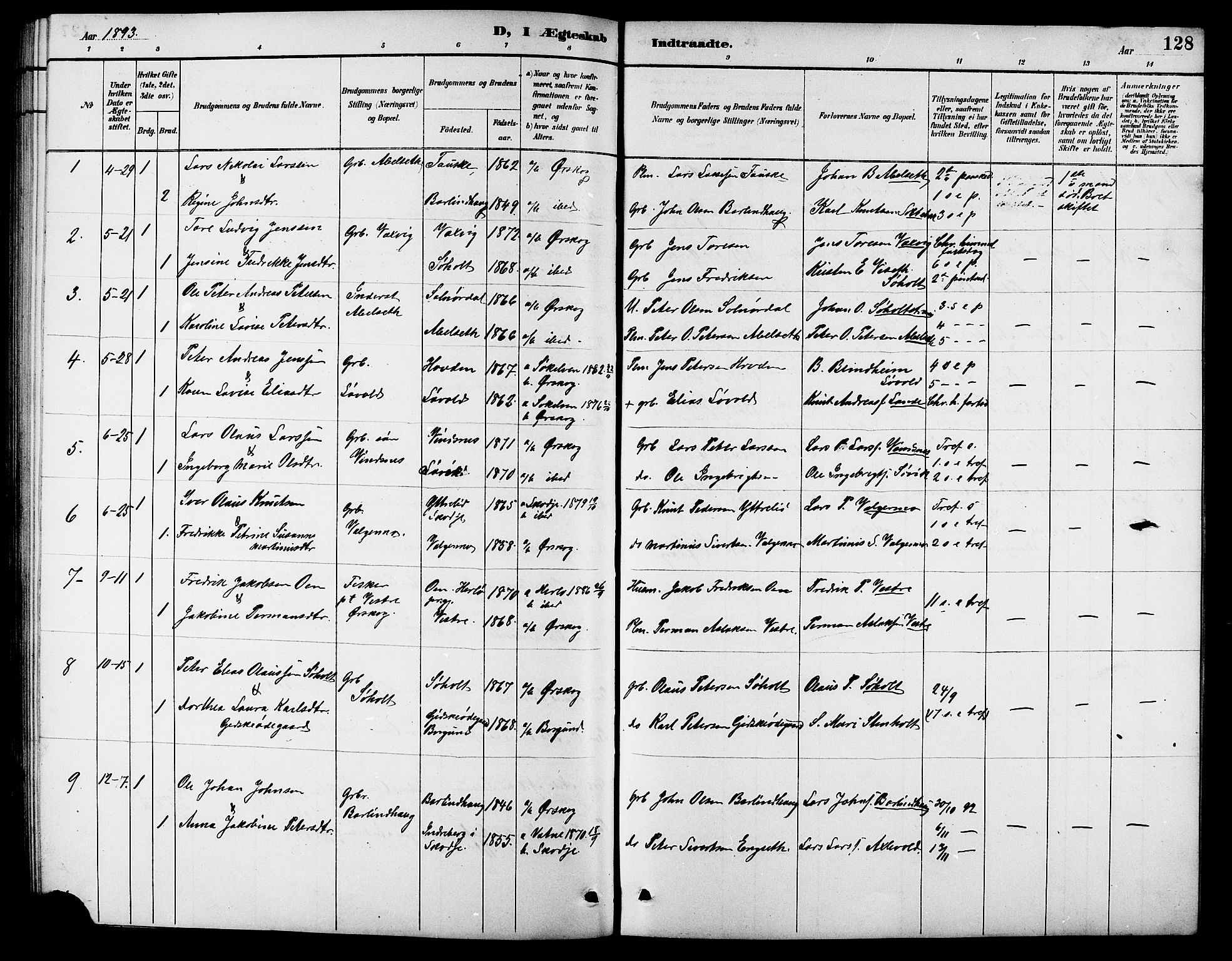 Ministerialprotokoller, klokkerbøker og fødselsregistre - Møre og Romsdal, AV/SAT-A-1454/522/L0327: Parish register (copy) no. 522C06, 1890-1915, p. 128