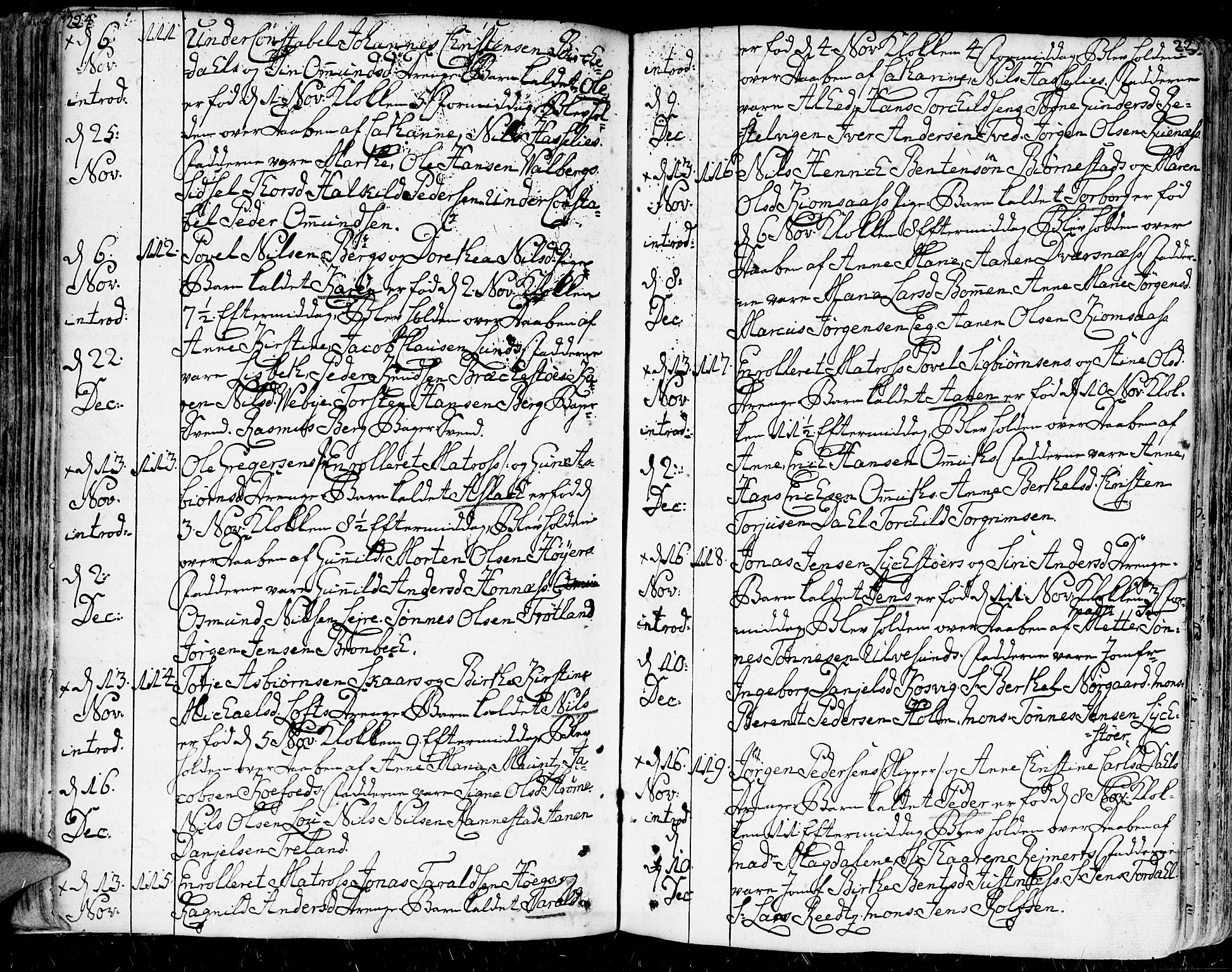 Kristiansand domprosti, AV/SAK-1112-0006/F/Fa/L0003: Parish register (official) no. A 3, 1778-1818, p. 224-225