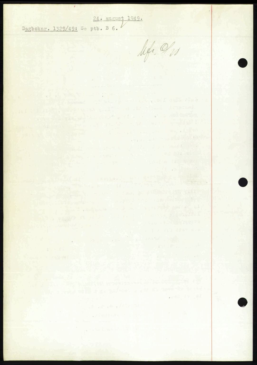 Nedenes sorenskriveri, SAK/1221-0006/G/Gb/Gba/L0061: Mortgage book no. A13, 1949-1949, Diary no: : 1329/1949