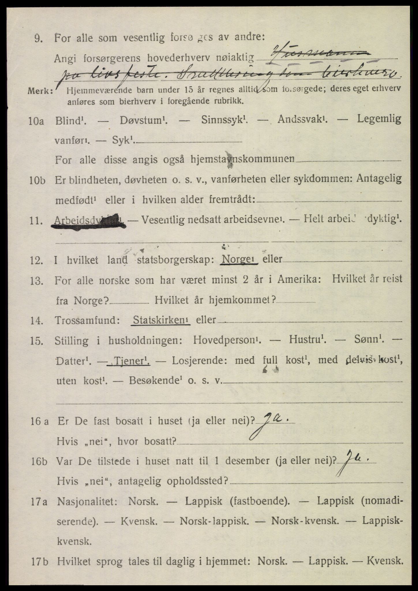 SAT, 1920 census for Nordli, 1920, p. 1446
