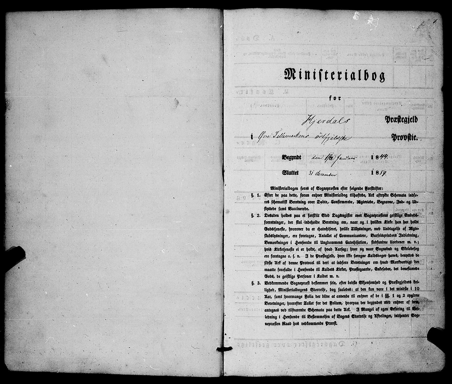 Hjartdal kirkebøker, SAKO/A-270/F/Fa/L0008: Parish register (official) no. I 8, 1844-1859, p. 1
