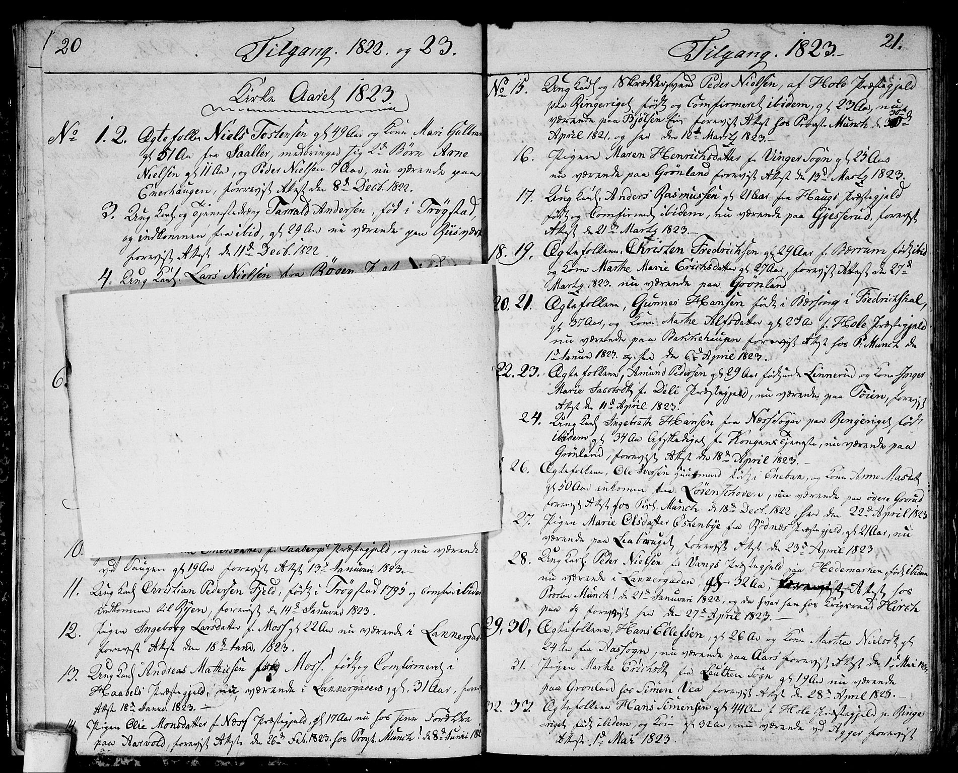 Aker prestekontor kirkebøker, AV/SAO-A-10861/F/L0014a: Parish register (official) no. 14A, 1820-1833, p. 20-21