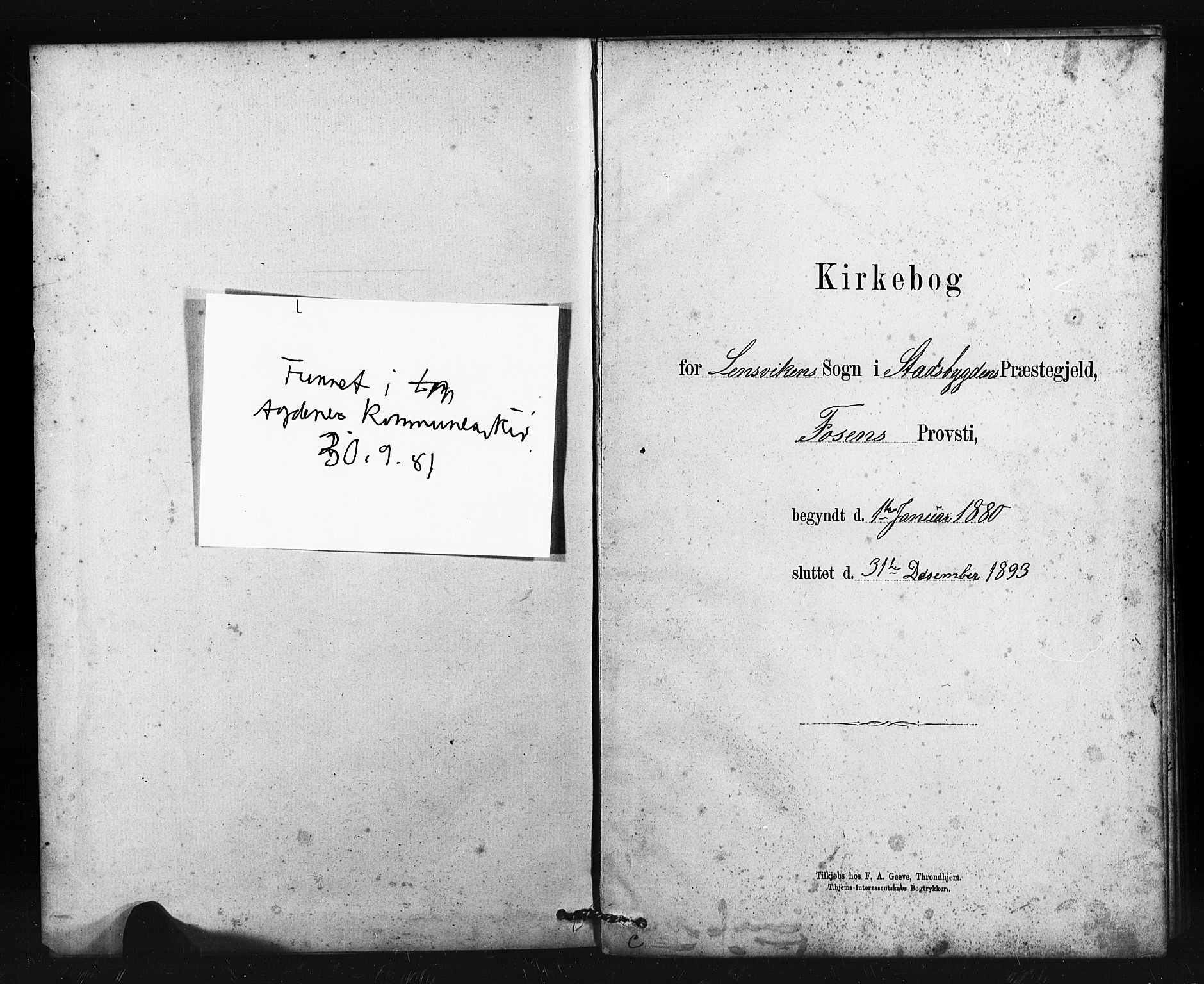 Ministerialprotokoller, klokkerbøker og fødselsregistre - Sør-Trøndelag, SAT/A-1456/663/L0761: Parish register (copy) no. 663C01, 1880-1893