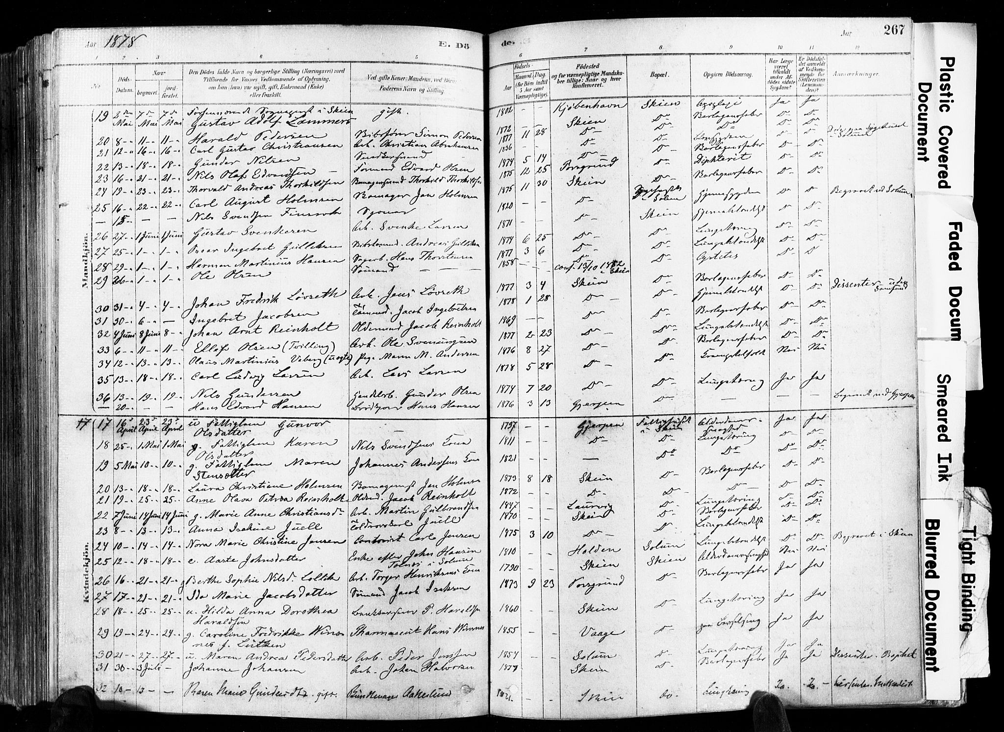 Skien kirkebøker, AV/SAKO-A-302/F/Fa/L0009: Parish register (official) no. 9, 1878-1890, p. 267