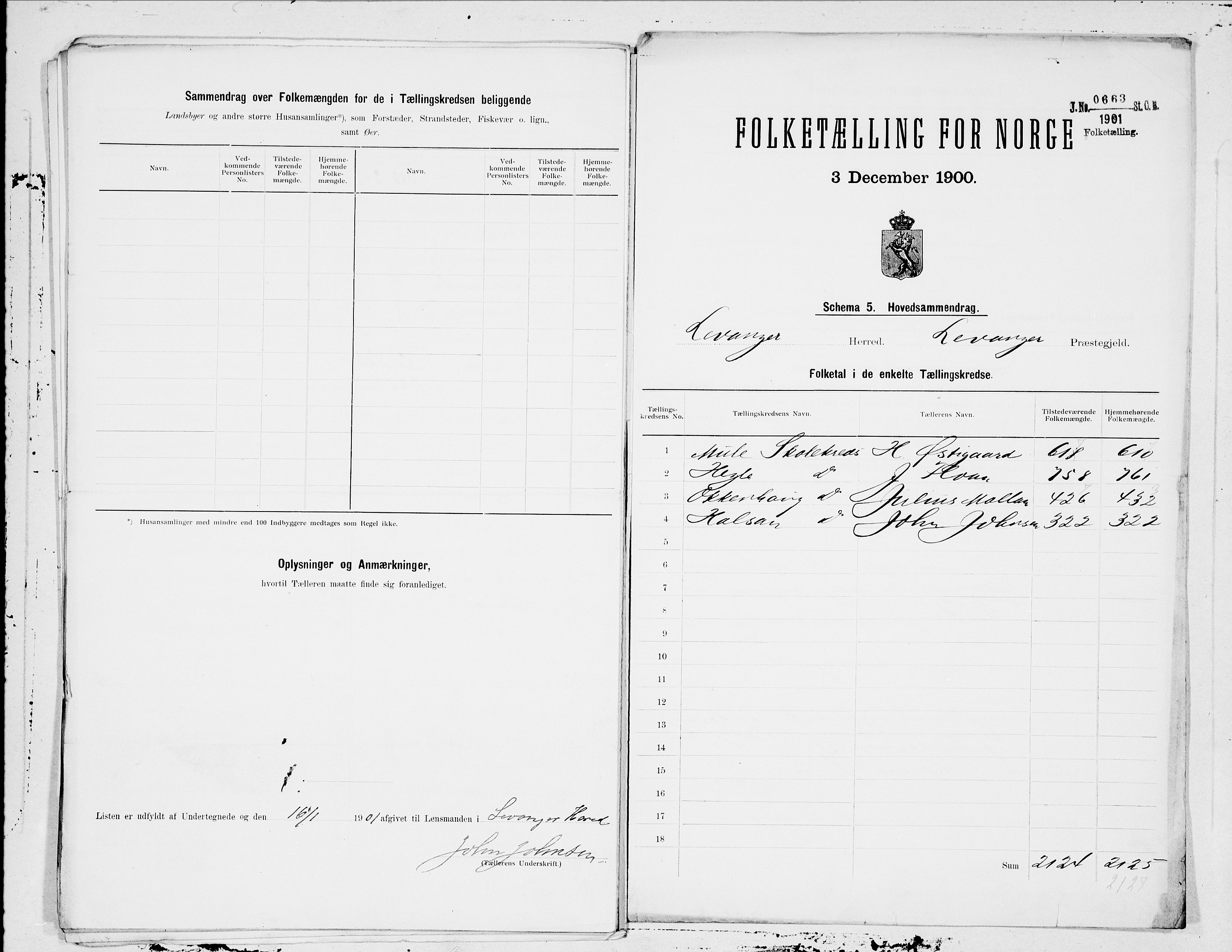 SAT, 1900 census for Levanger, 1900, p. 12