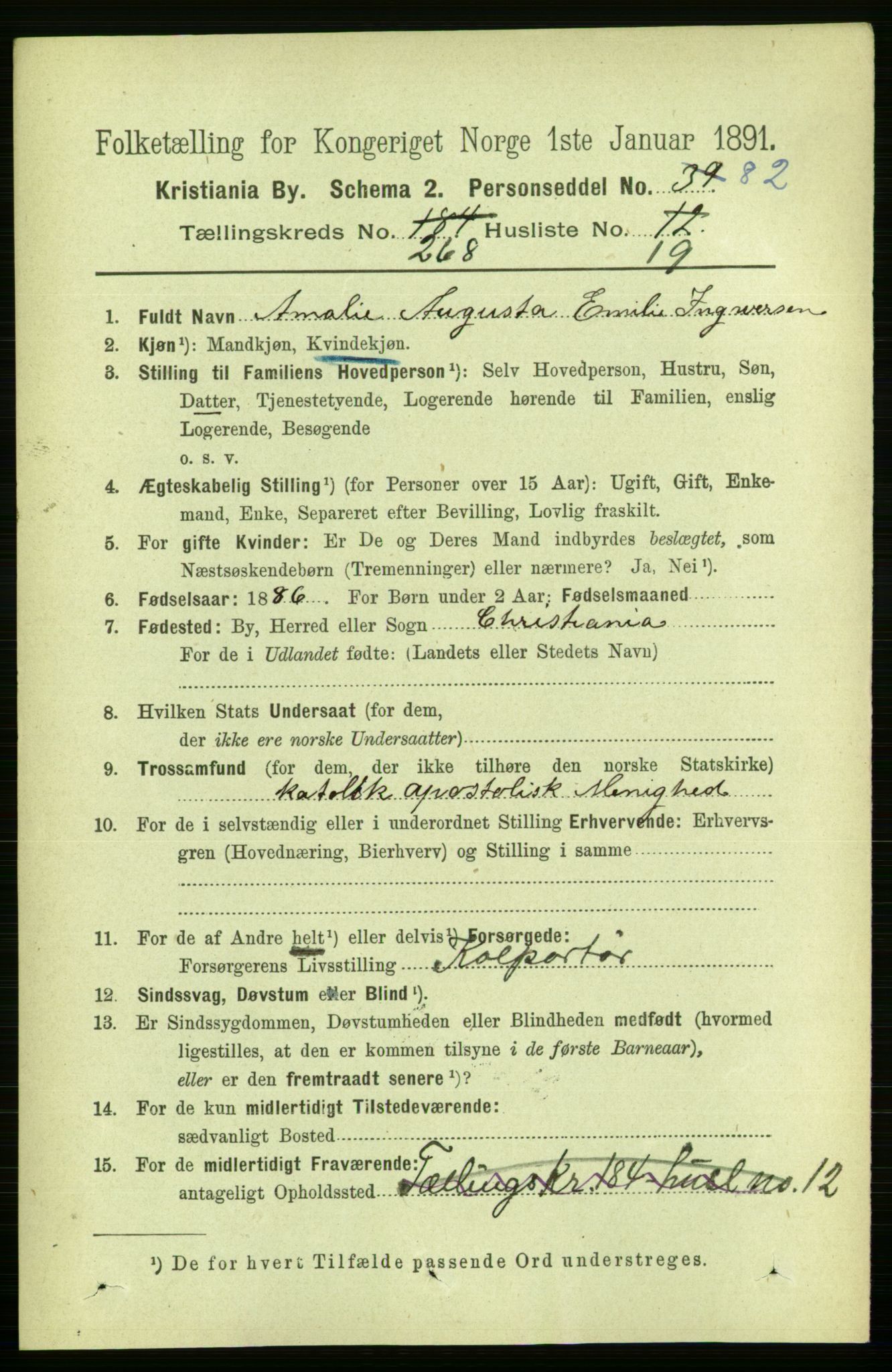 RA, 1891 census for 0301 Kristiania, 1891, p. 162679