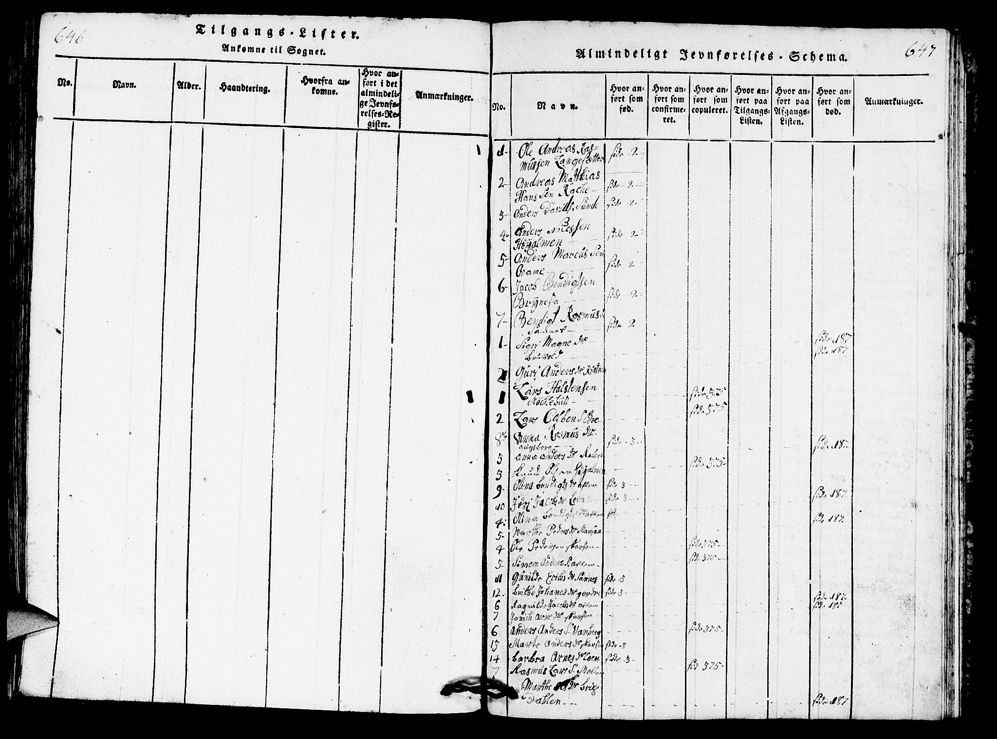 Innvik sokneprestembete, SAB/A-80501: Parish register (copy) no. B 1, 1816-1820, p. 646-647