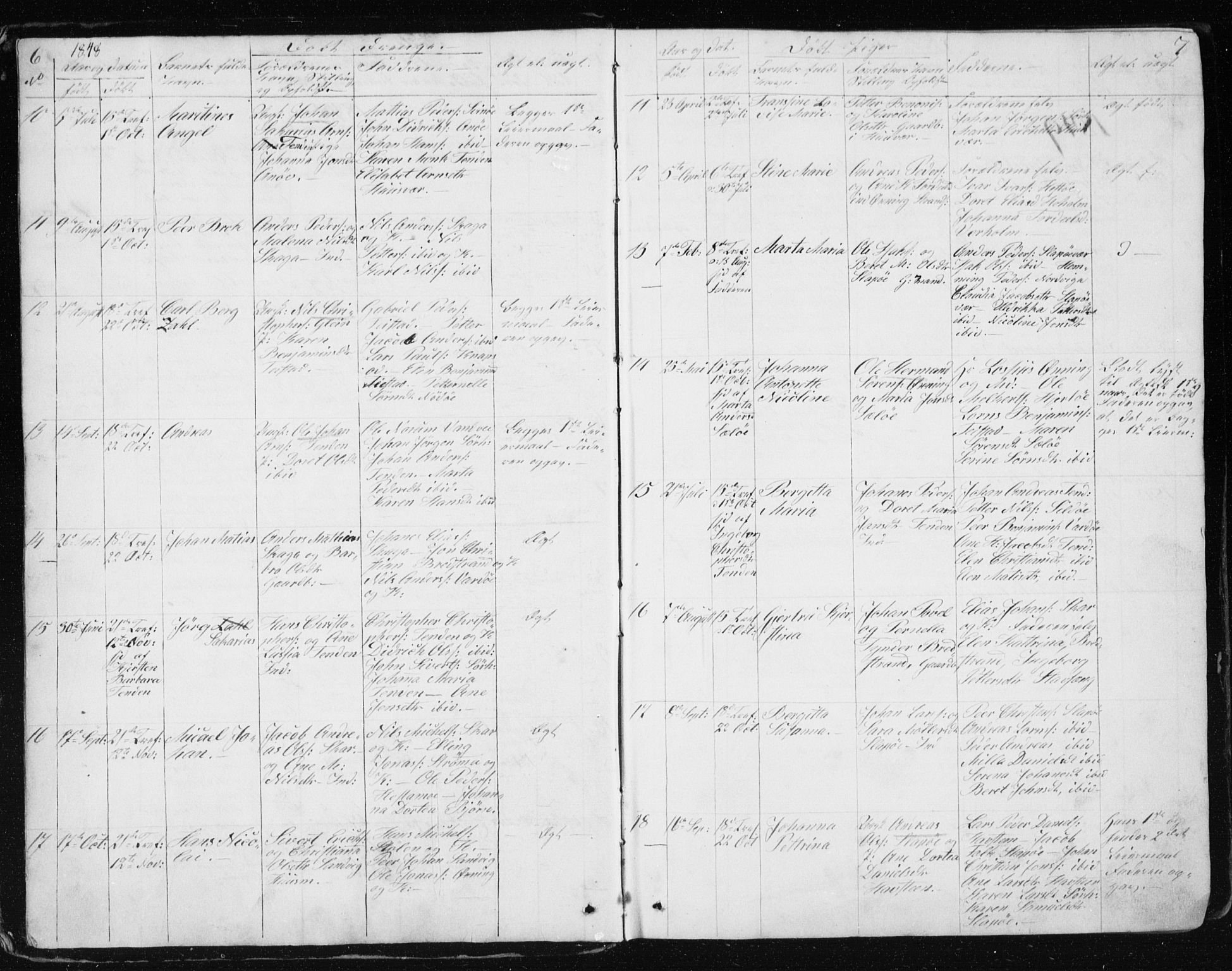 Ministerialprotokoller, klokkerbøker og fødselsregistre - Nordland, AV/SAT-A-1459/834/L0511: Parish register (copy) no. 834C02, 1848-1862, p. 6-7