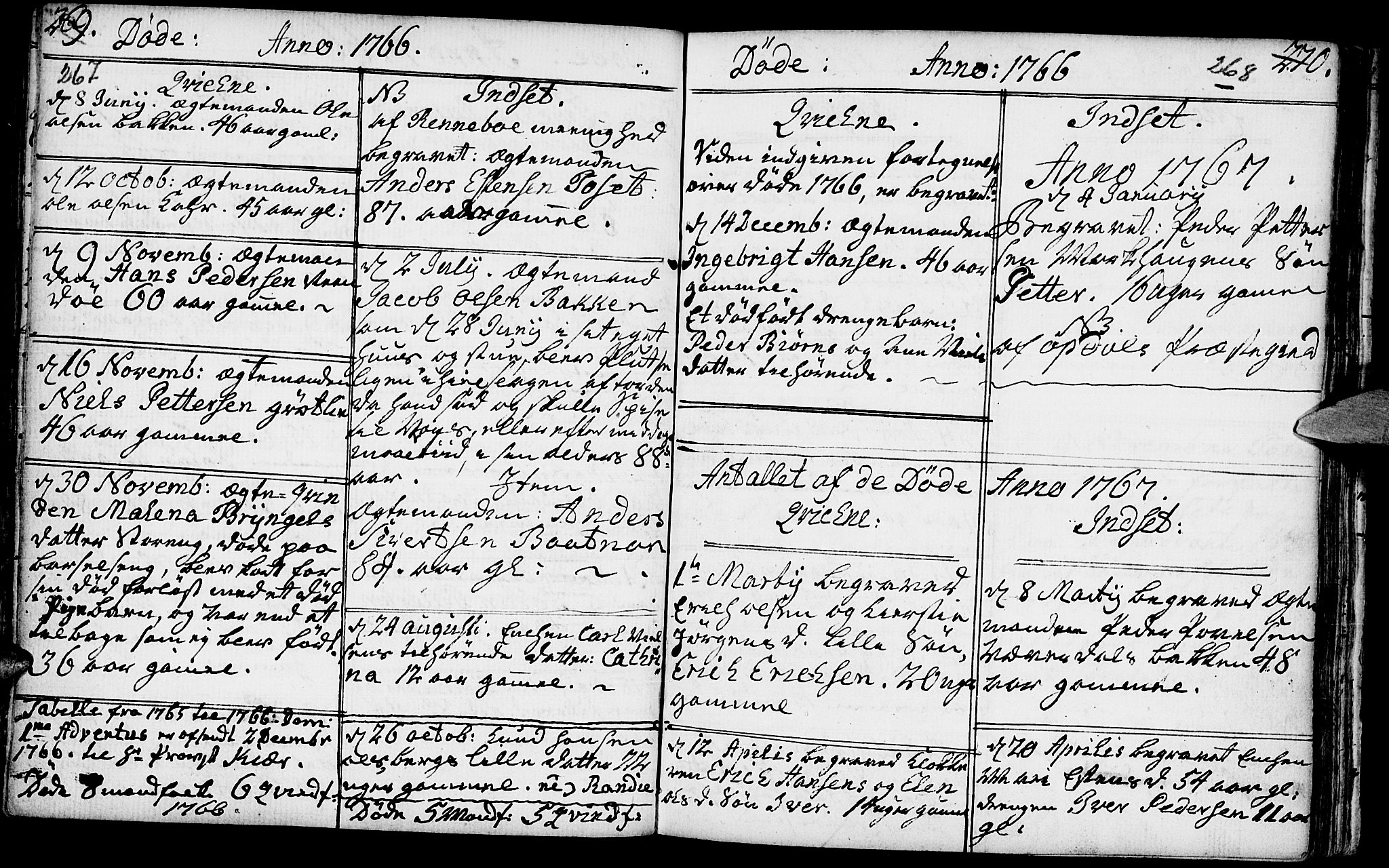Kvikne prestekontor, SAH/PREST-064/H/Ha/Haa/L0002: Parish register (official) no. 2, 1764-1784, p. 267-268