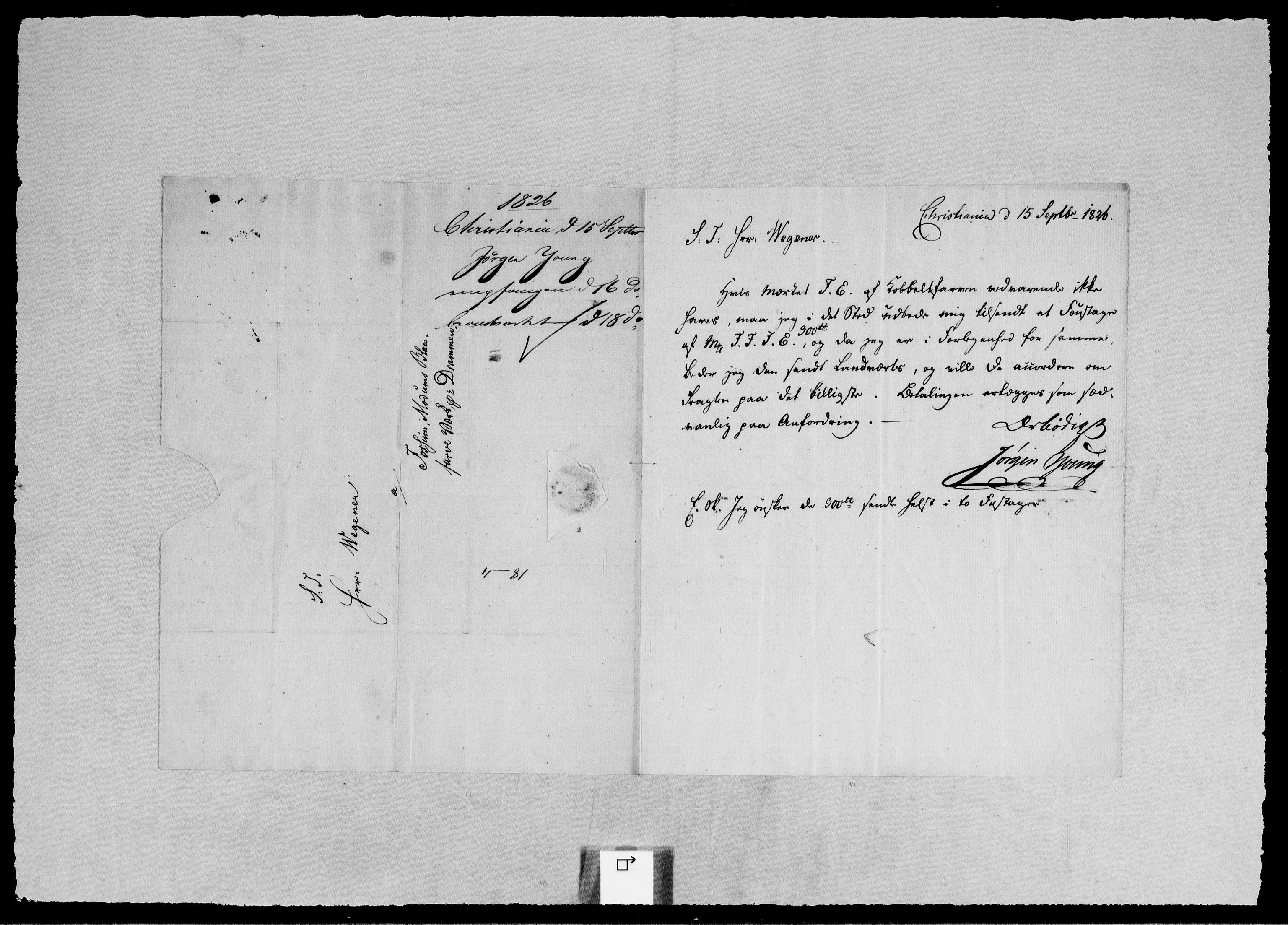 Modums Blaafarveværk, AV/RA-PA-0157/G/Gb/L0098/0001: -- / Innkomne brev I - Y, 1826-1827, p. 2
