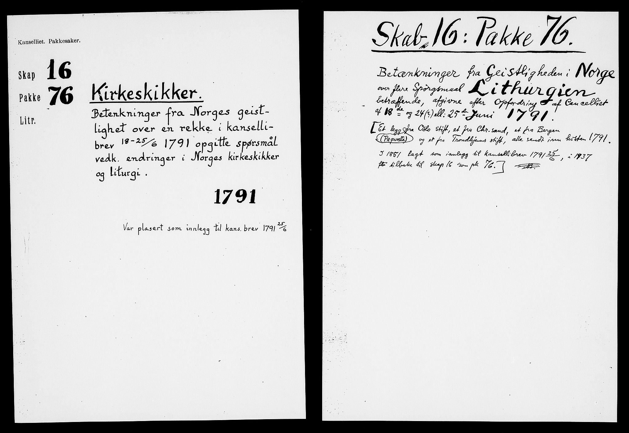 Danske Kanselli, Skapsaker, RA/EA-4061/F/L0127: Skap 16, pakke 76 III-76 V, 1791, p. 2