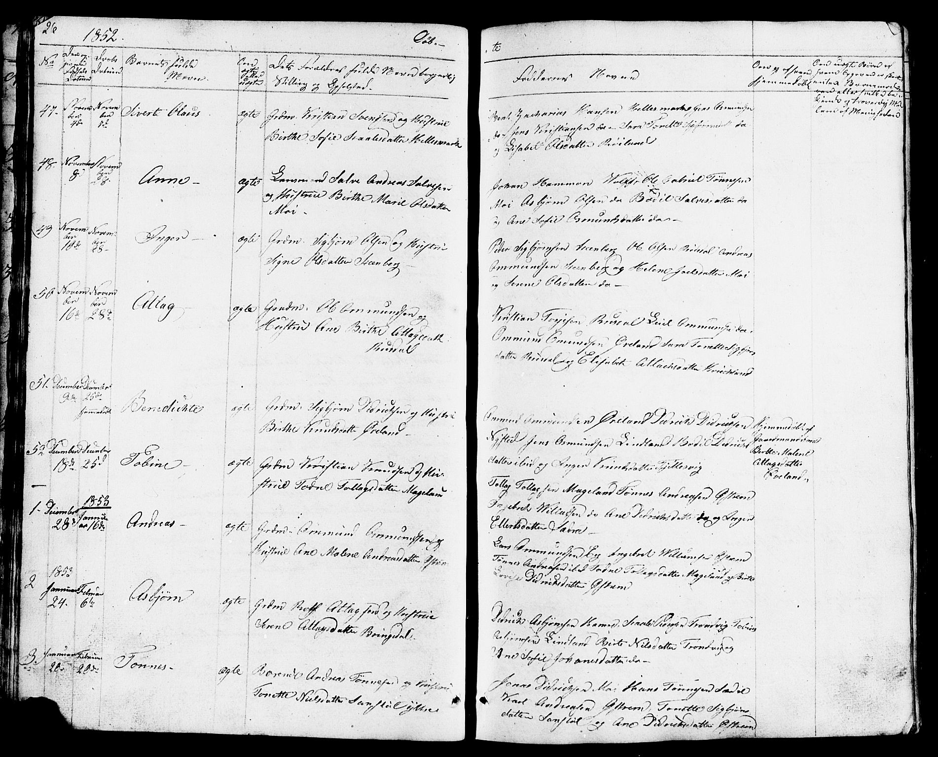 Lund sokneprestkontor, AV/SAST-A-101809/S07/L0003: Parish register (copy) no. B 3, 1848-1885, p. 26