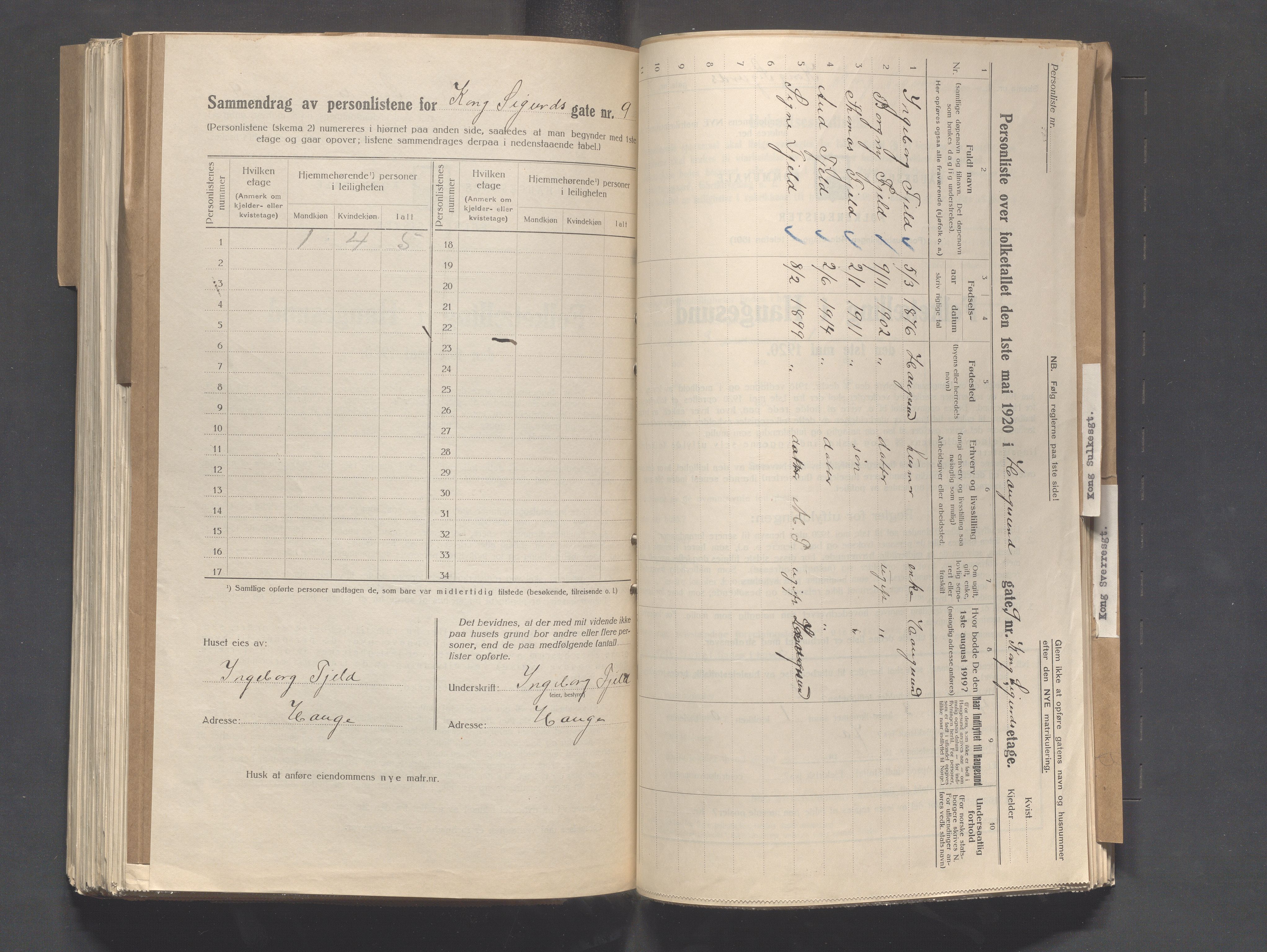 IKAR, Local census 1.5.1920 for Haugesund, 1920, p. 2767