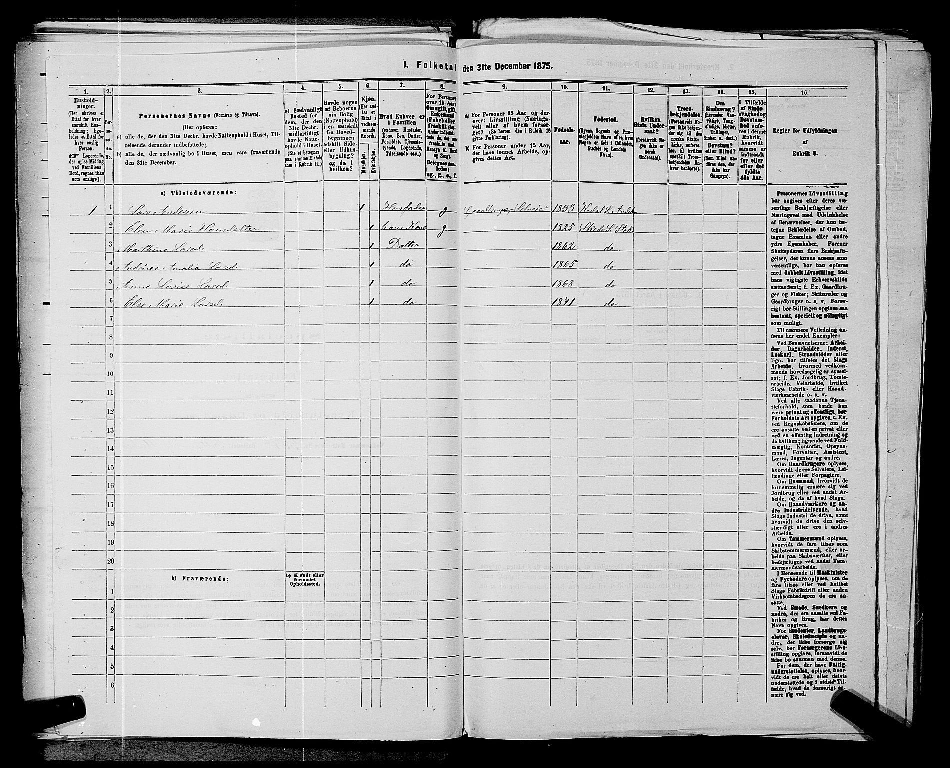 SAKO, 1875 census for 0720P Stokke, 1875, p. 1388