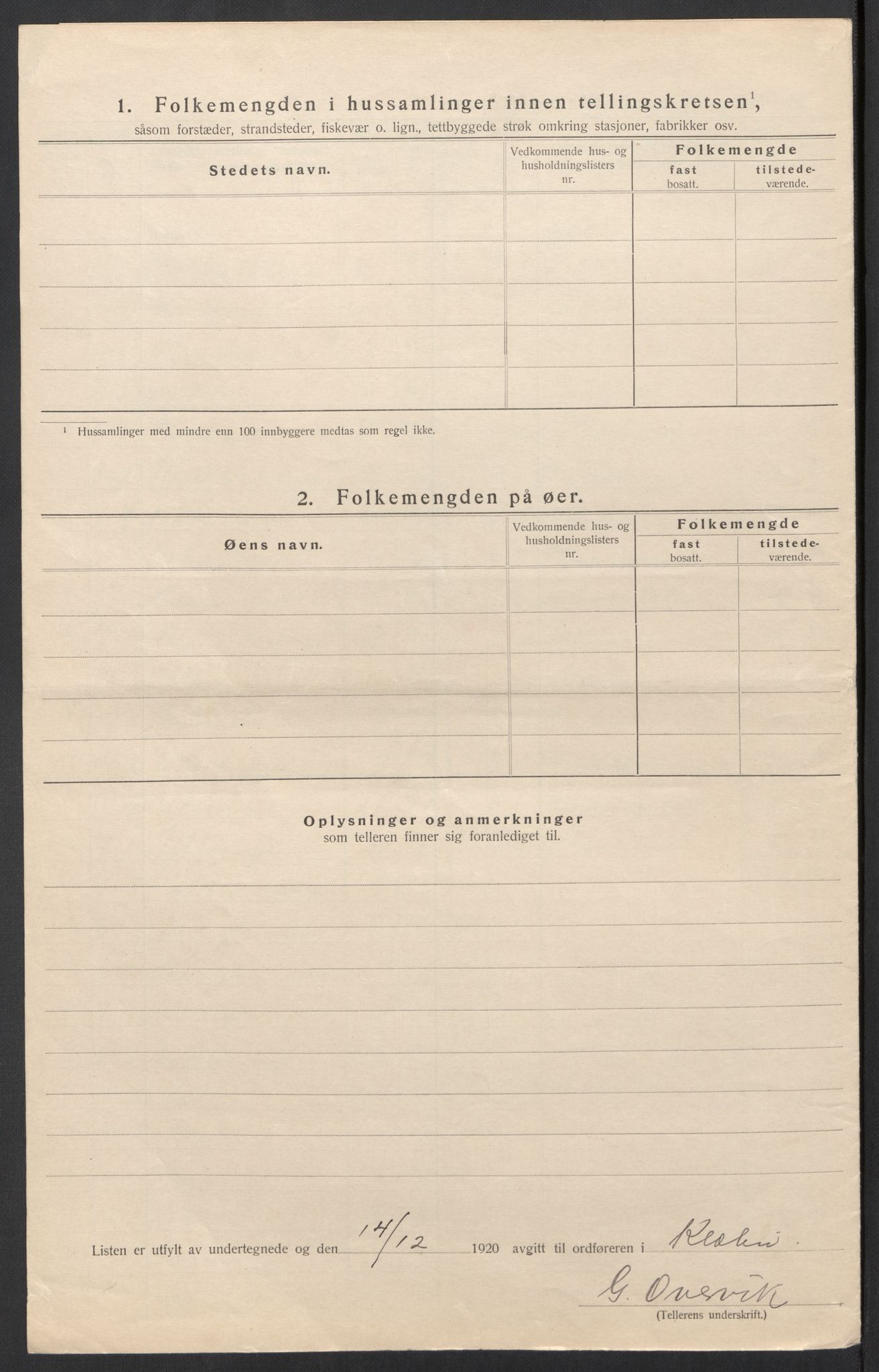 SAT, 1920 census for Klæbu, 1920, p. 32