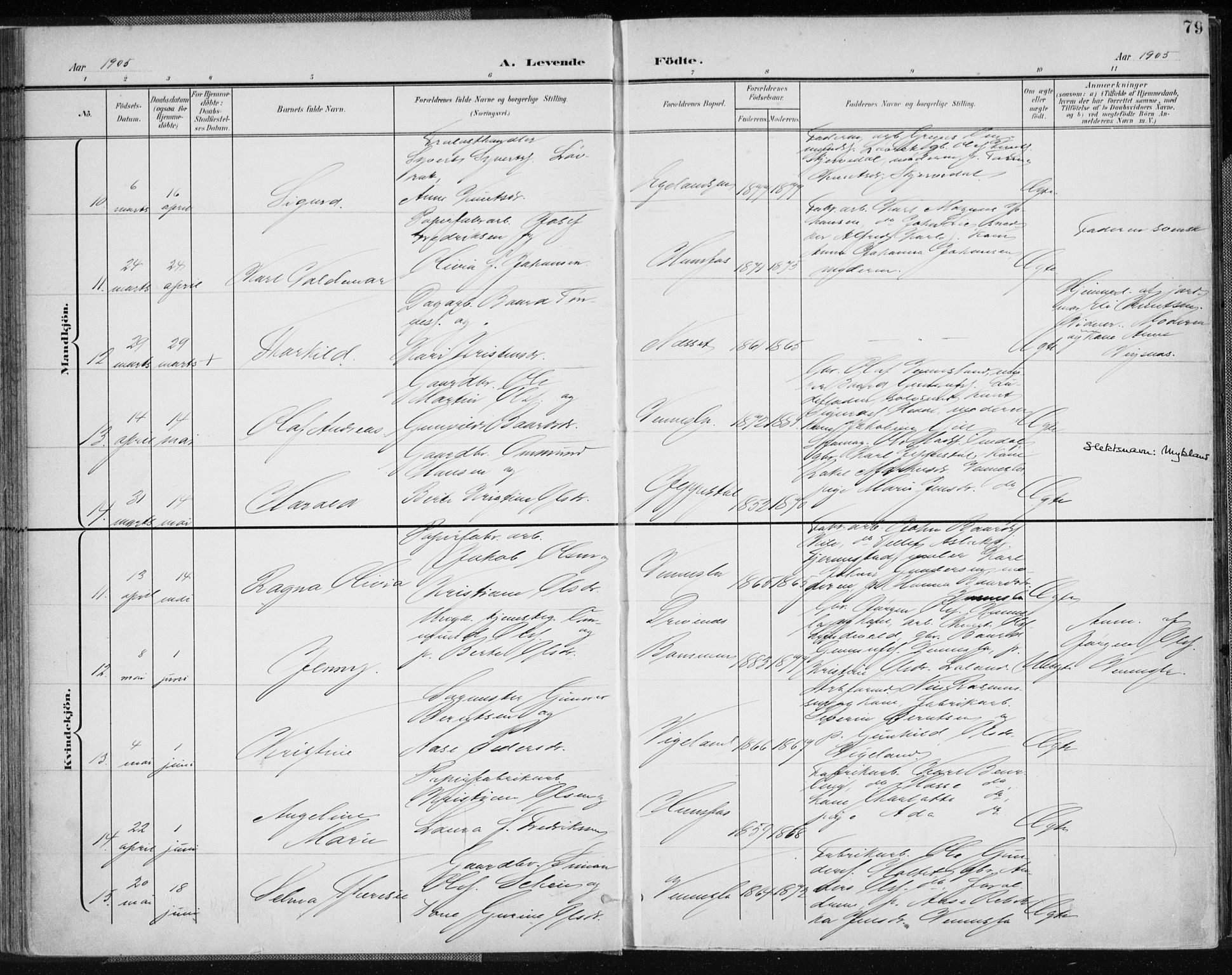 Vennesla sokneprestkontor, AV/SAK-1111-0045/Fa/Fab/L0005: Parish register (official) no. A 5, 1897-1909, p. 79