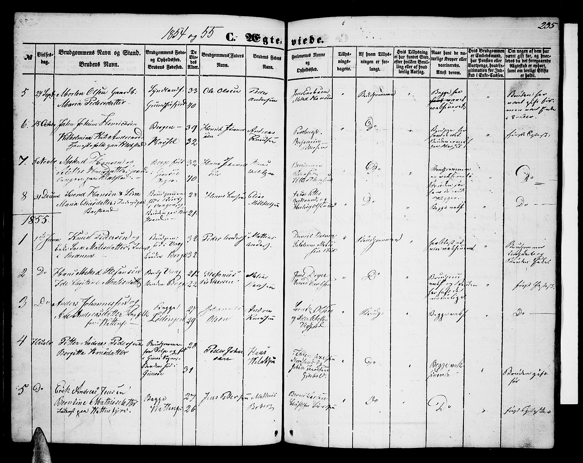 Ministerialprotokoller, klokkerbøker og fødselsregistre - Nordland, SAT/A-1459/876/L1102: Parish register (copy) no. 876C01, 1852-1886, p. 235