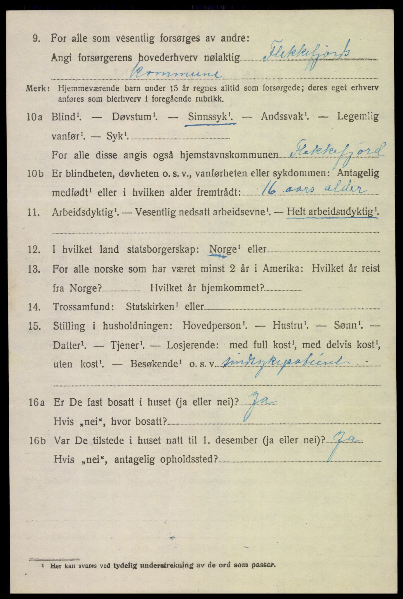 SAK, 1920 census for Gyland, 1920, p. 2295