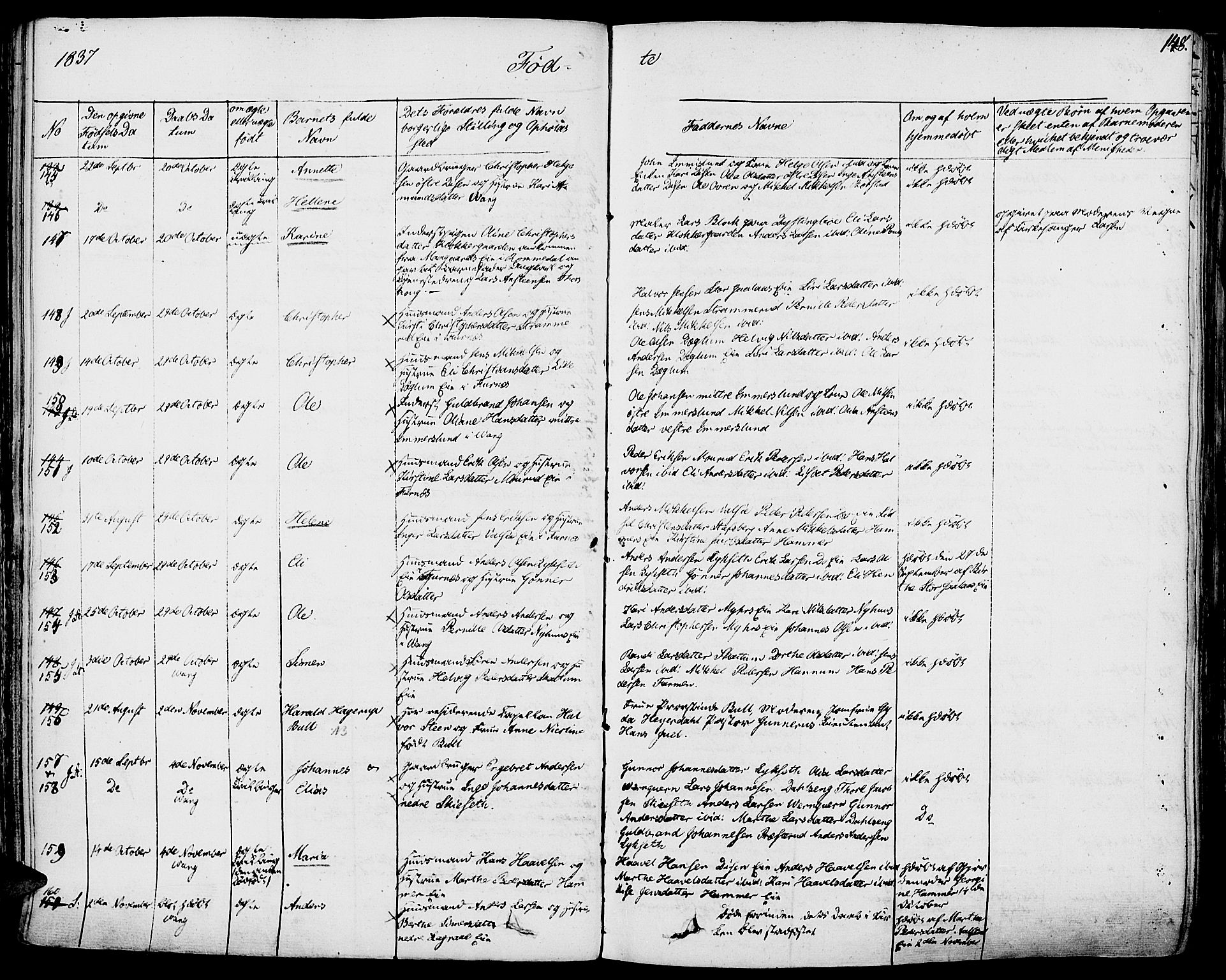 Vang prestekontor, Hedmark, SAH/PREST-008/H/Ha/Haa/L0009: Parish register (official) no. 9, 1826-1841, p. 148