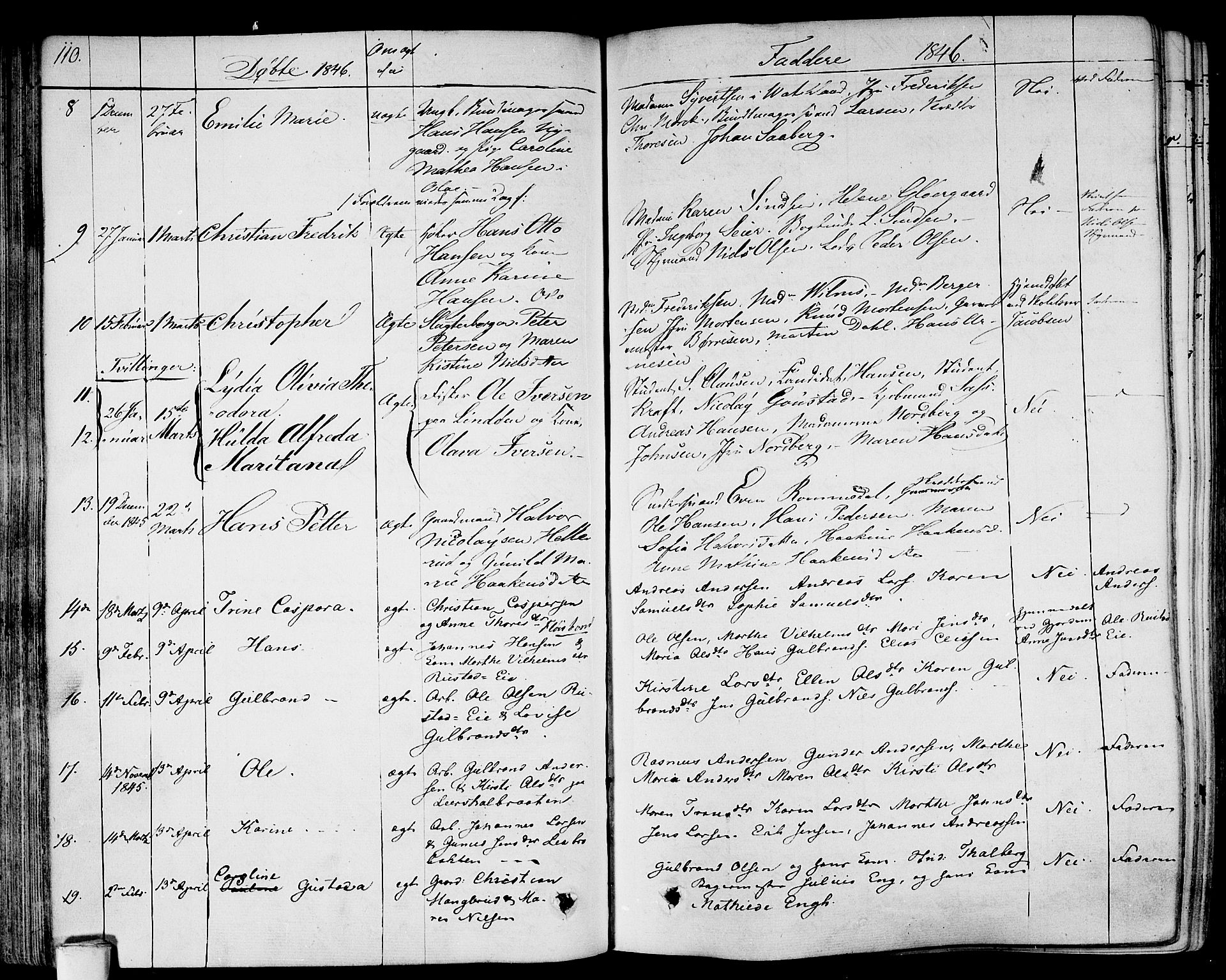 Gamlebyen prestekontor Kirkebøker, SAO/A-10884/F/Fa/L0003: Parish register (official) no. 3, 1829-1849, p. 110
