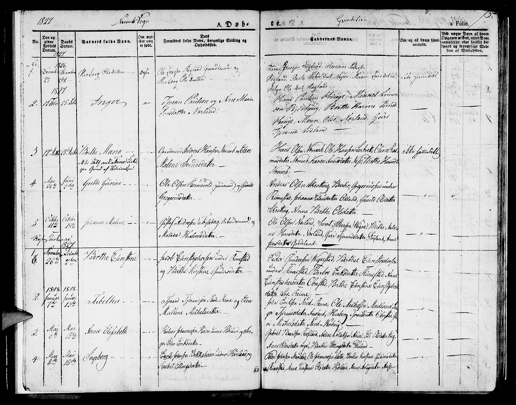 Hå sokneprestkontor, SAST/A-101801/001/30BA/L0004: Parish register (official) no. A 4.1 /1, 1826-1841, p. 5