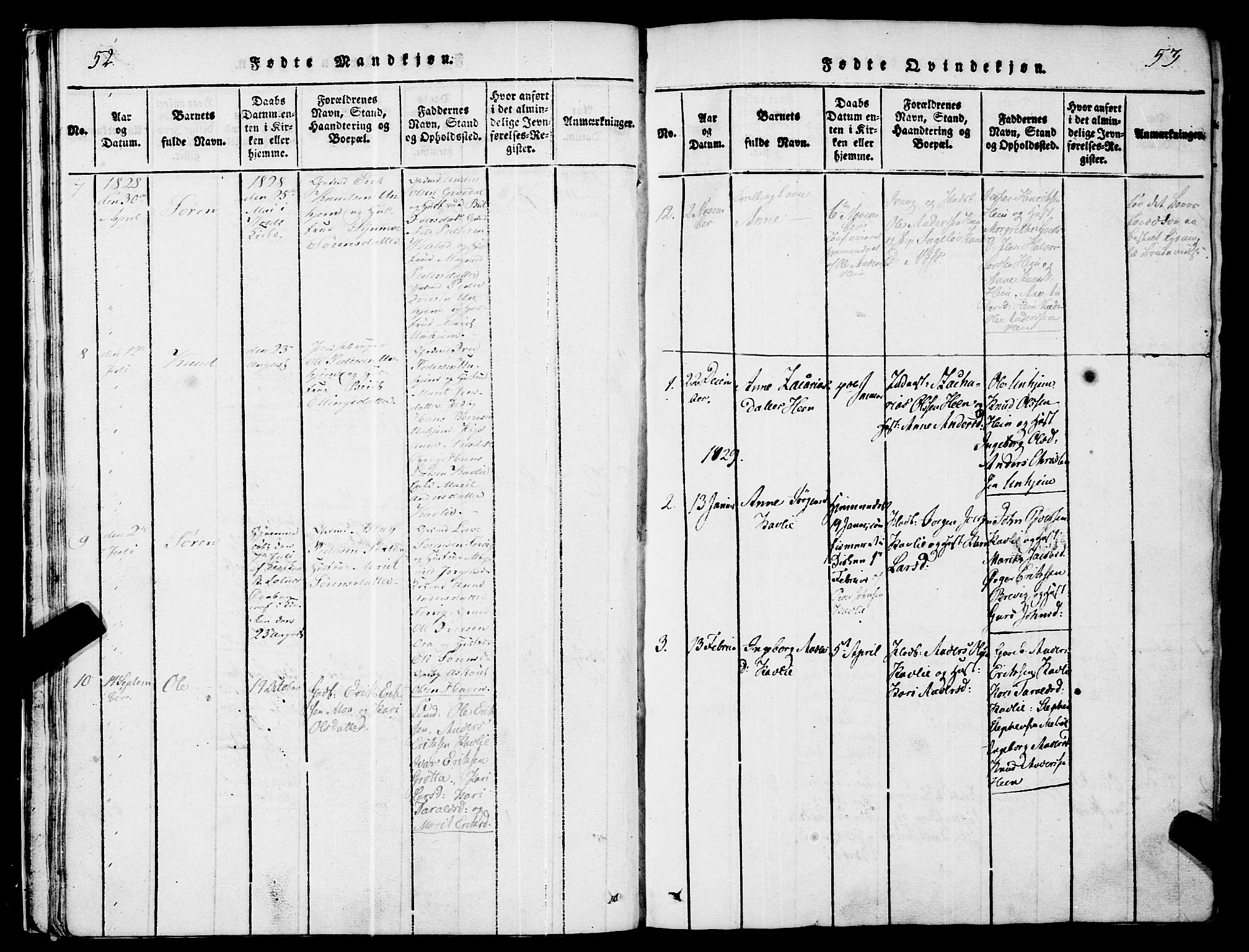 Ministerialprotokoller, klokkerbøker og fødselsregistre - Møre og Romsdal, AV/SAT-A-1454/545/L0585: Parish register (official) no. 545A01, 1818-1853, p. 52-53